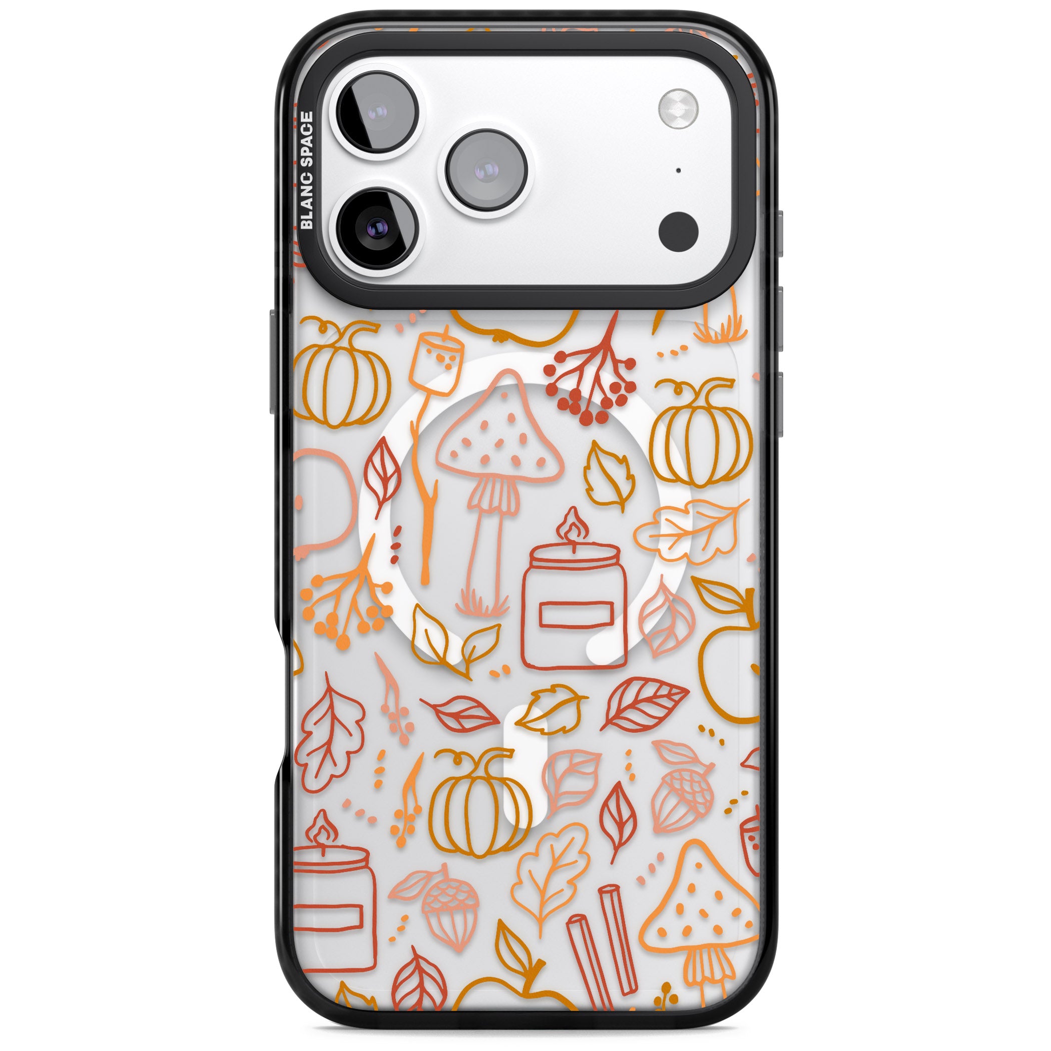 Autumn Line Pattern iPhone 17 Pro Impact Pro Black Phone Case