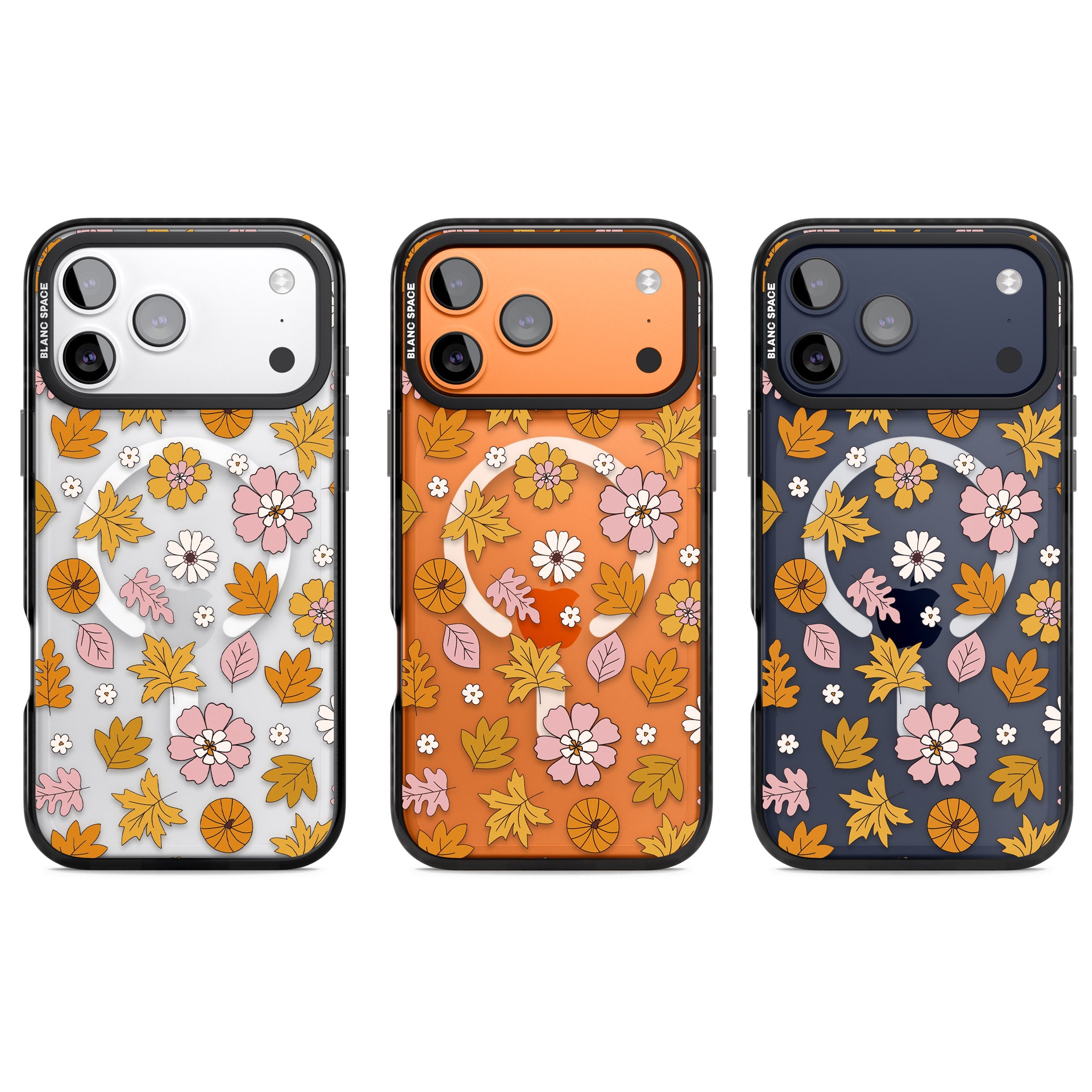 Autumn Leaves And Flowers iPhone 17 Pro Impact Pro Black Phone Case APT Impact Protection