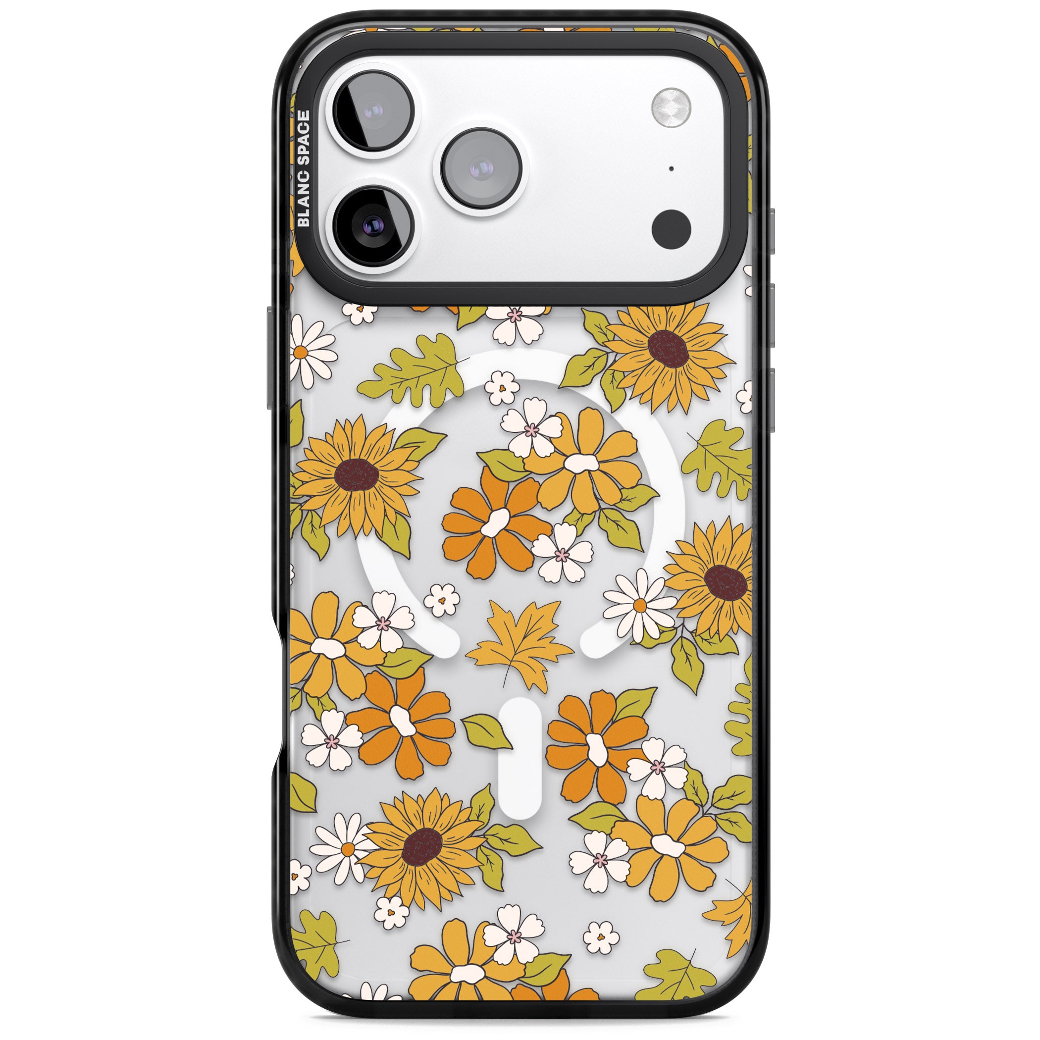 Boho Sunflowers iPhone 17 Pro Impact Pro Black Phone Case