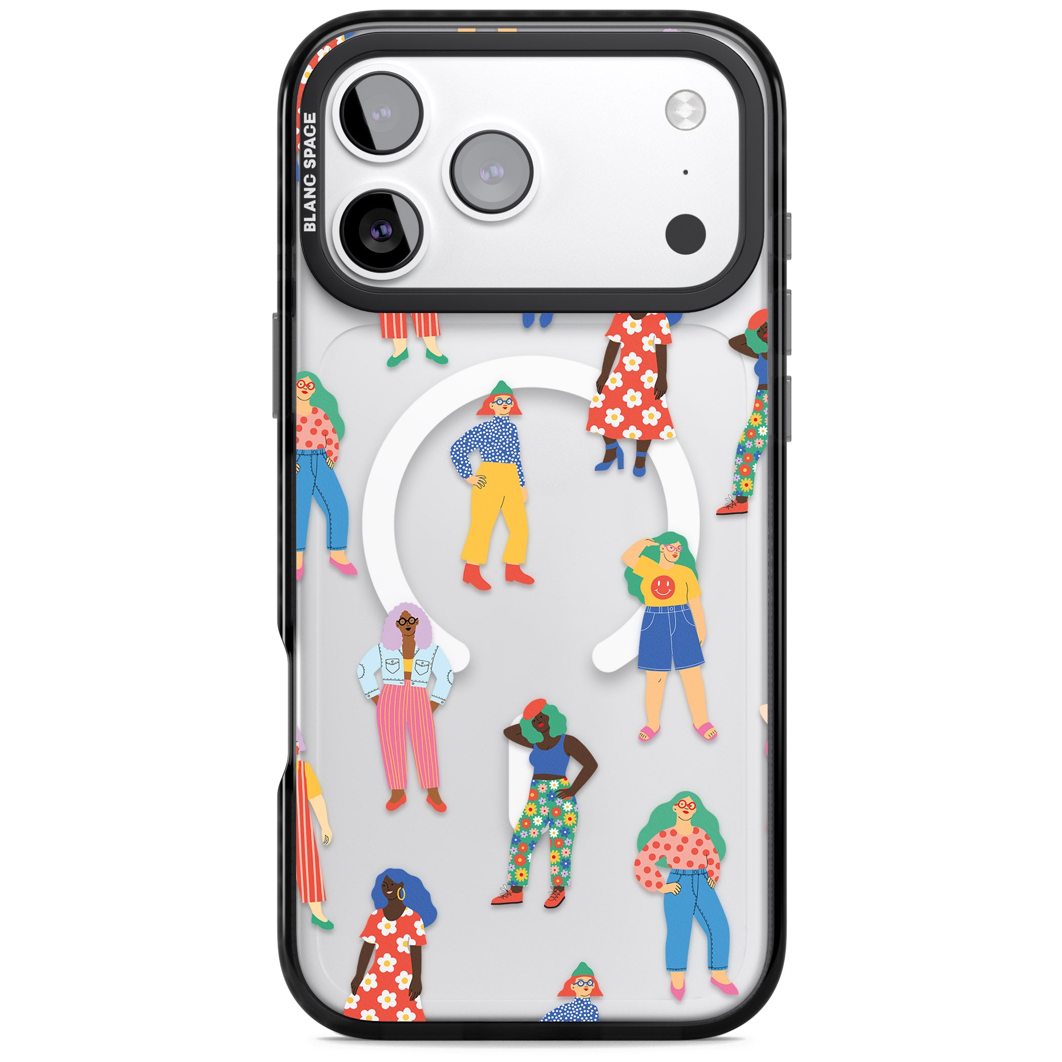Girls Pattern iPhone 17 Pro Impact Pro Black Phone Case