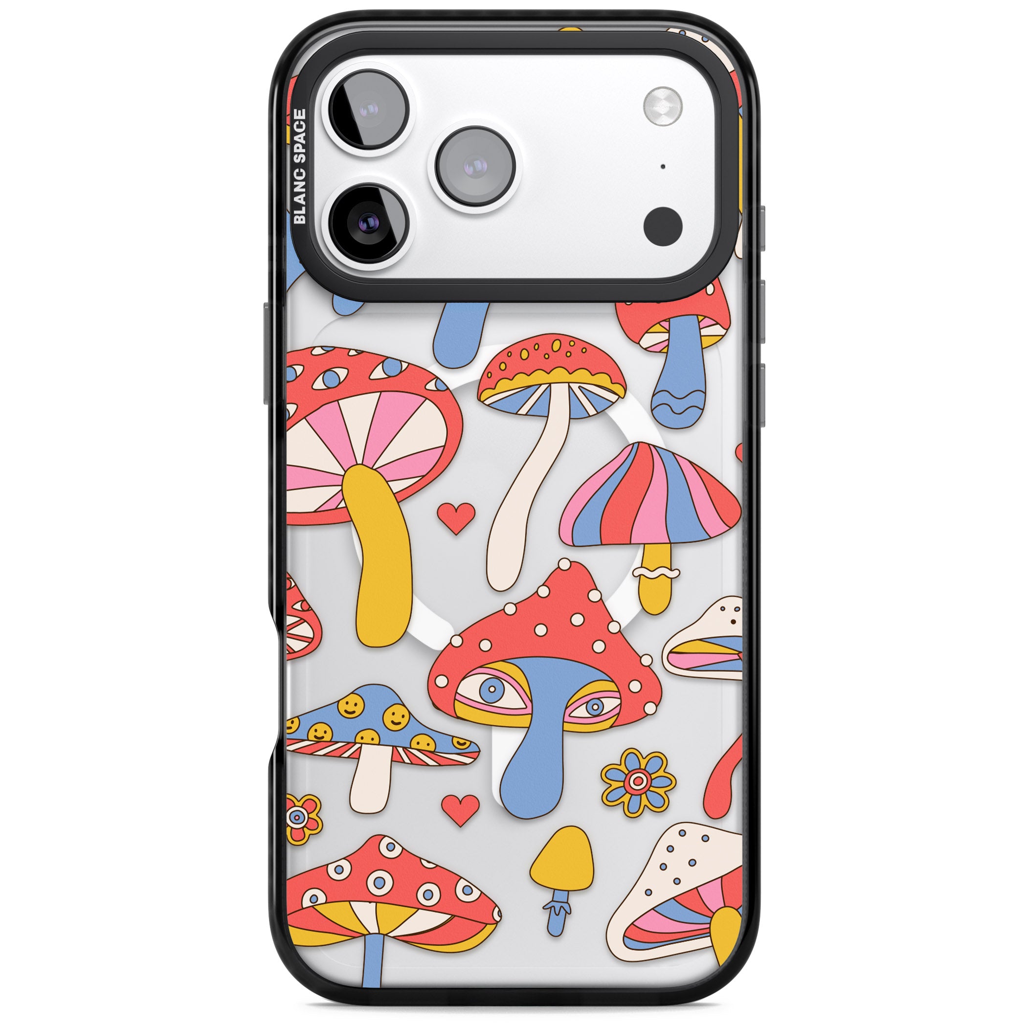 Vibrant Shrooms iPhone 17 Pro Impact Pro Black Phone Case