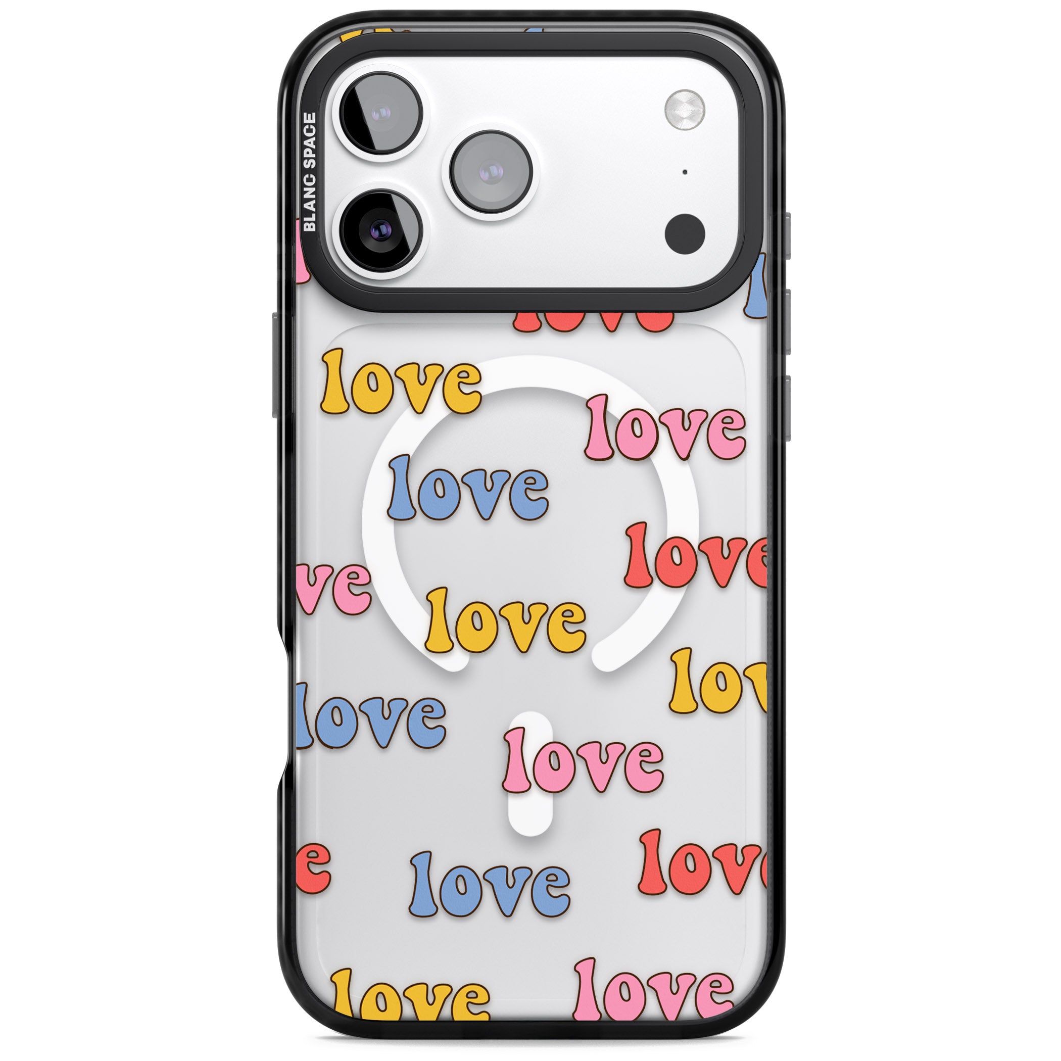 Love Pattern iPhone 17 Pro Impact Pro Black Phone Case