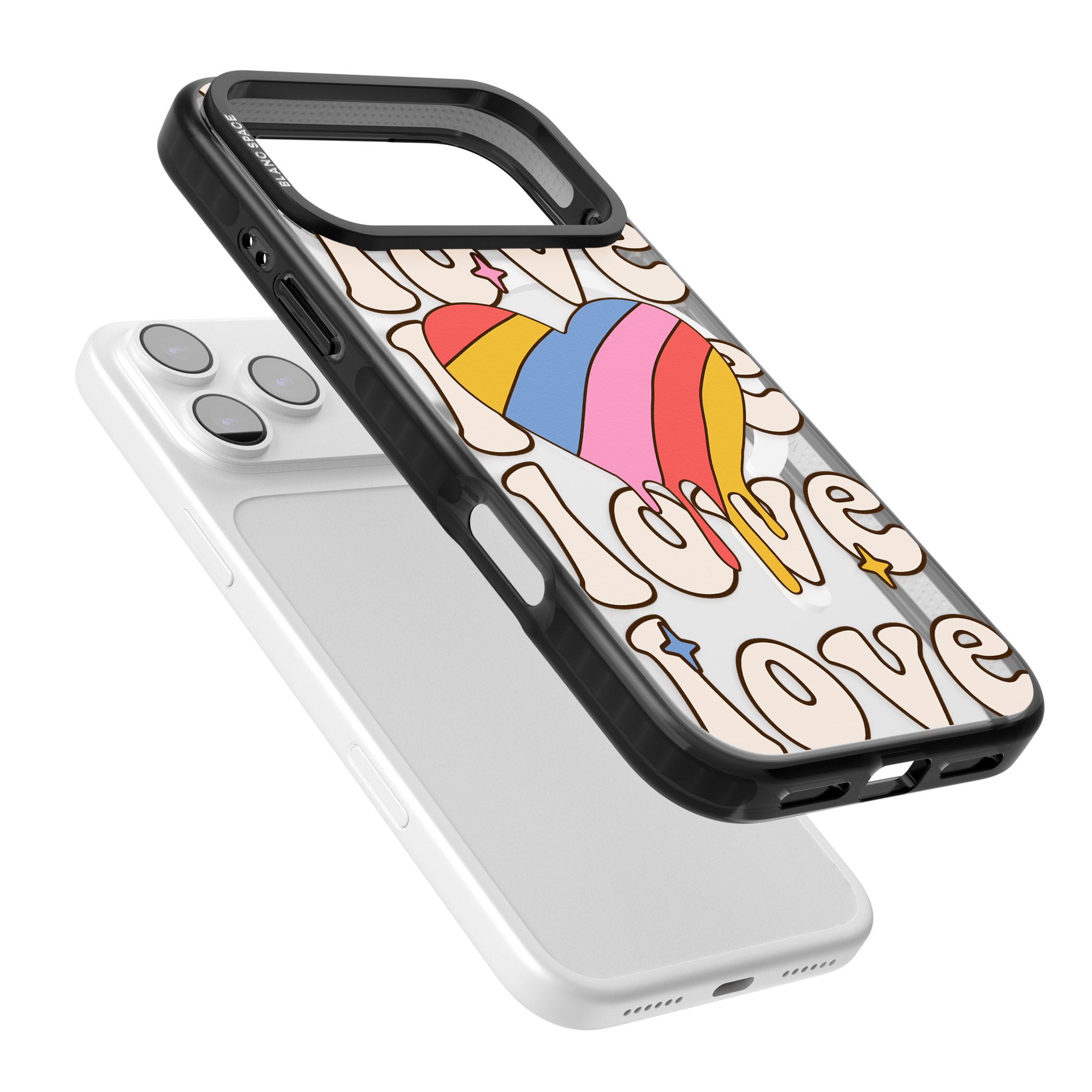 Groovy Love iPhone 17 Pro Impact Pro Black Phone Case Colours