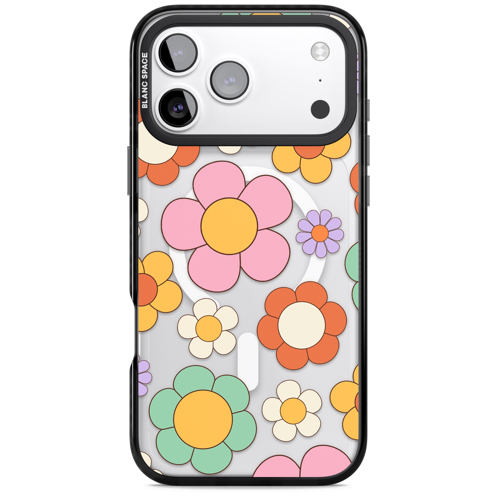 Groovy Blossoms iPhone 17 Pro Impact Pro Black Phone Case