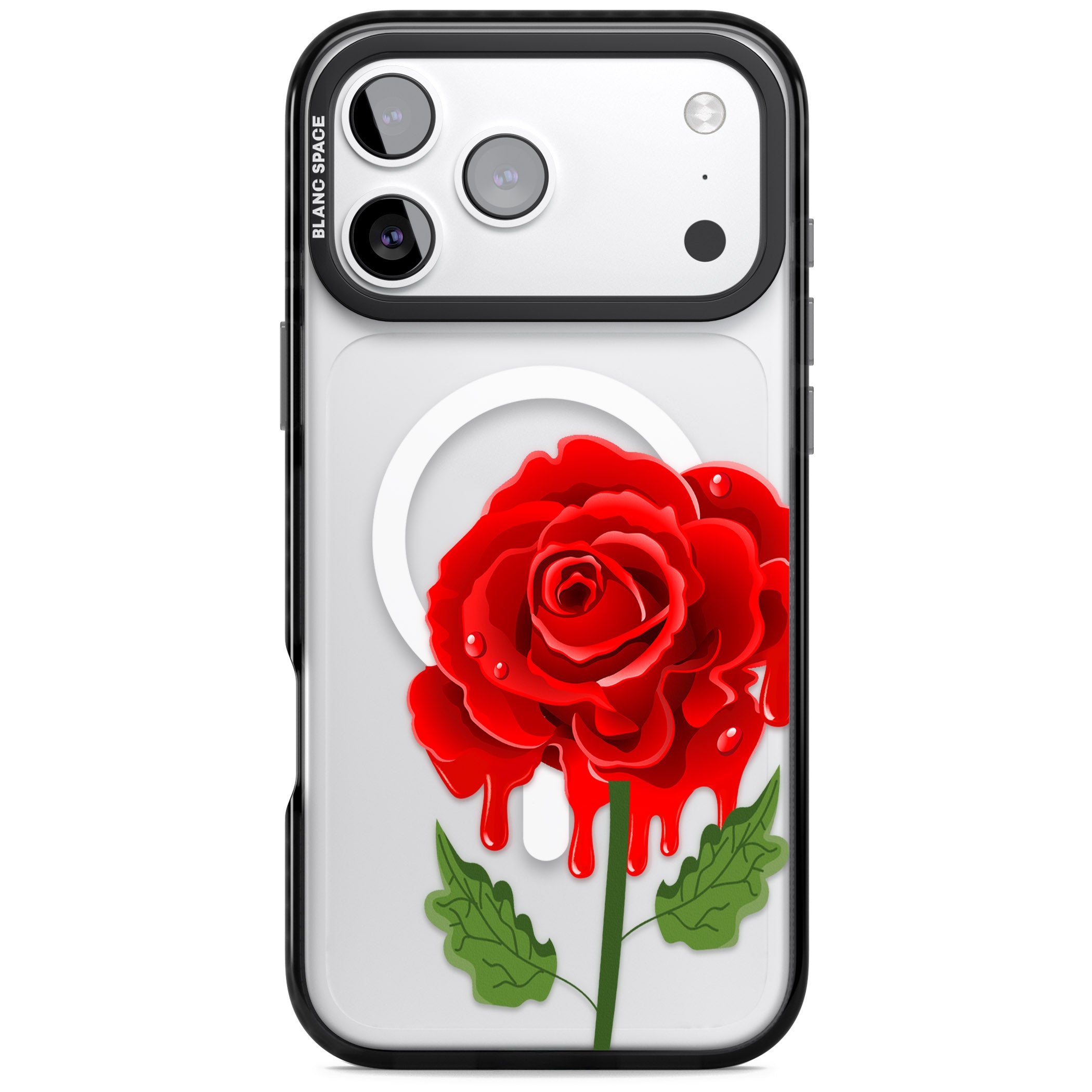 Melting Rose iPhone 17 Pro Impact Pro Black Phone Case