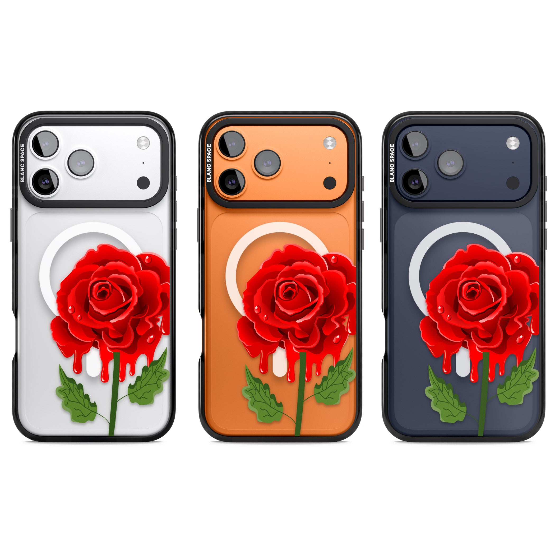 Melting Rose iPhone 17 Pro Impact Pro Black Phone Case APT Impact Protection