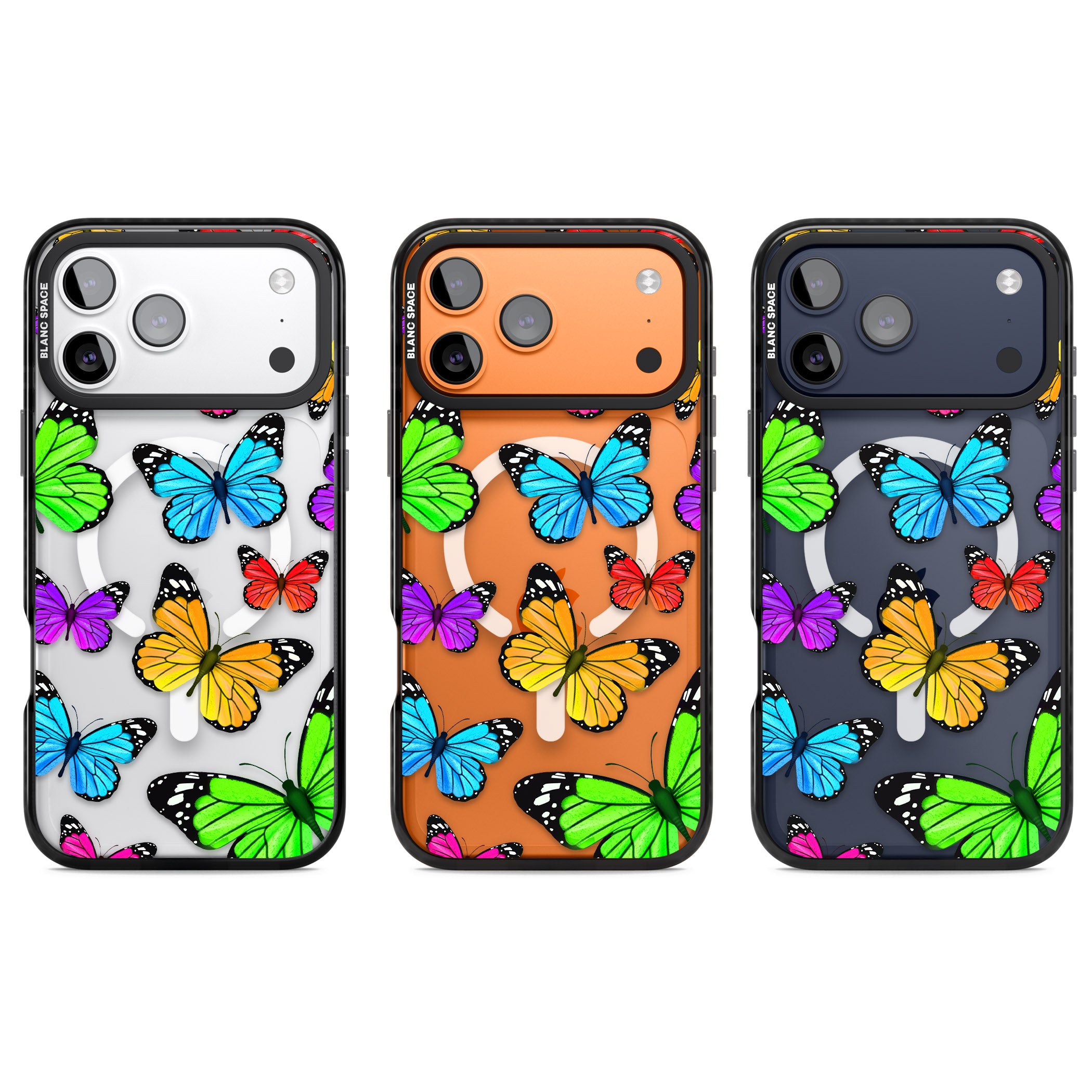 Vibrant Butterflies iPhone 17 Pro Impact Pro Black Phone Case APT Impact Protection
