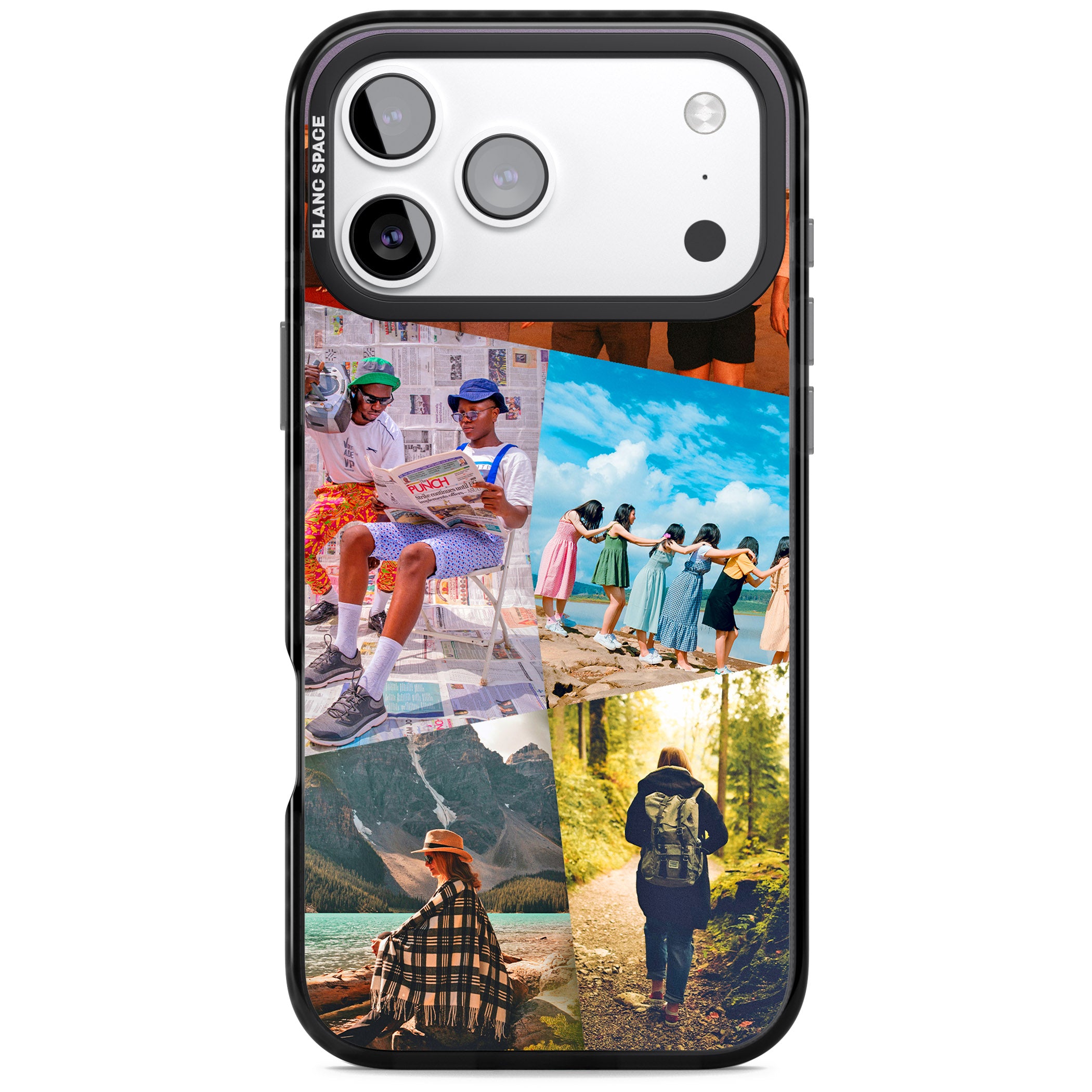 Personalised Abstract Photo Grid iPhone 17 Pro Impact Pro Black Phone Case