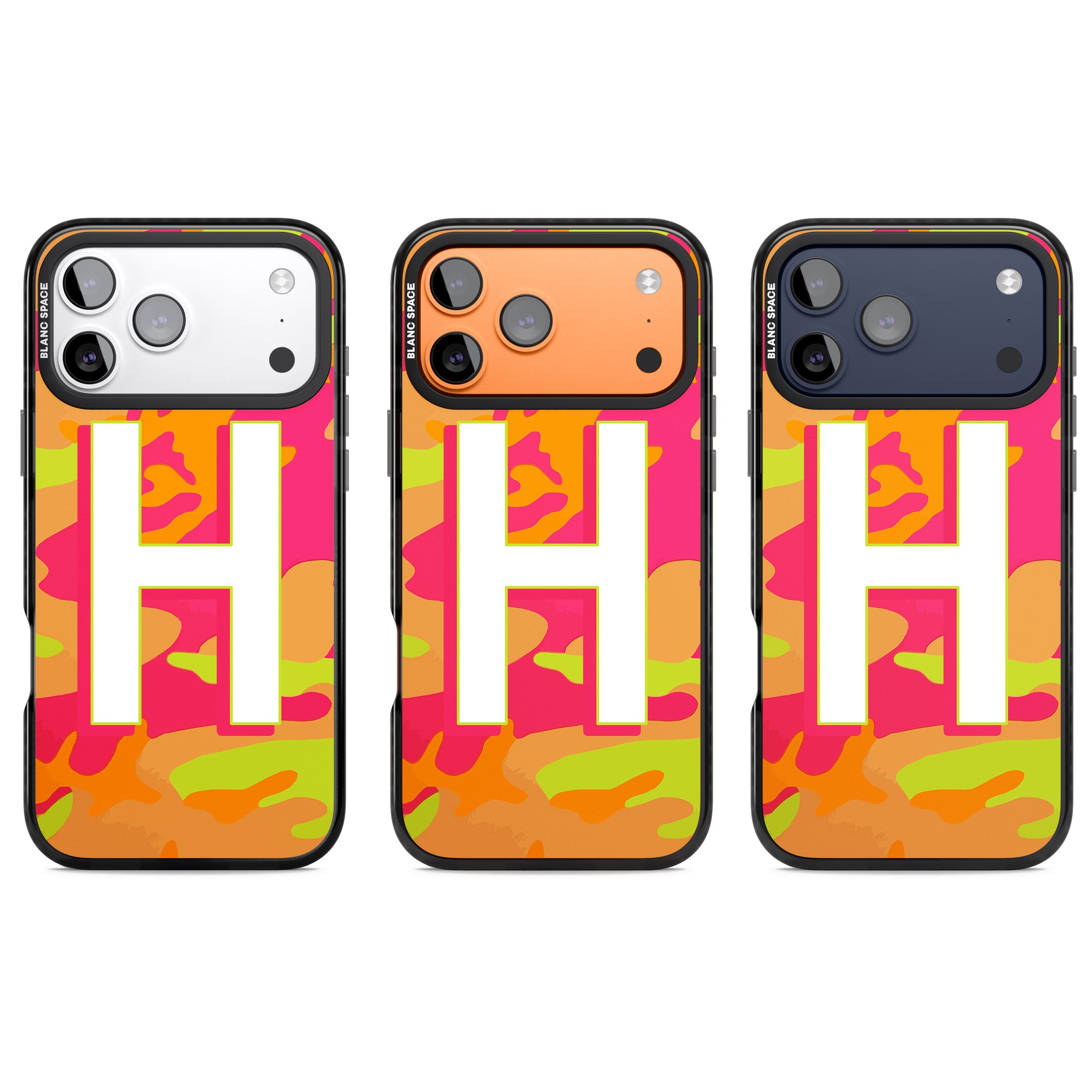 Personalised Neon Camo iPhone 17 Pro Impact Pro Black Phone Case APT Impact Protection