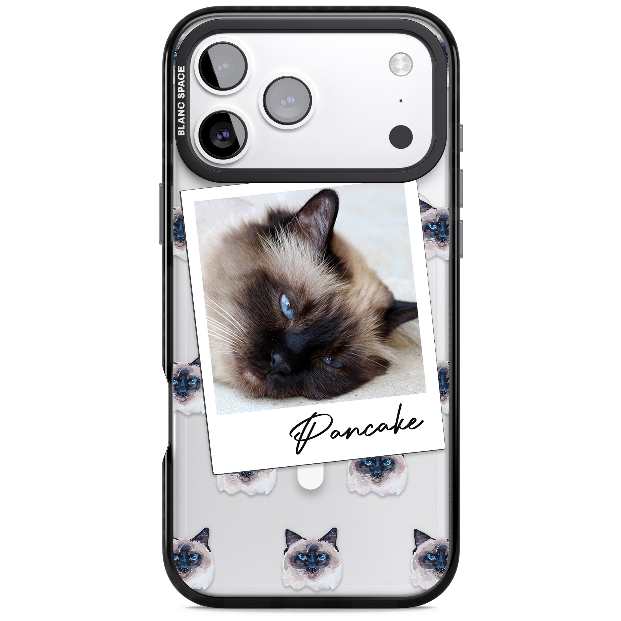 Personalised Burmese Cat Photo iPhone 17 Pro Impact Pro Black Phone Case