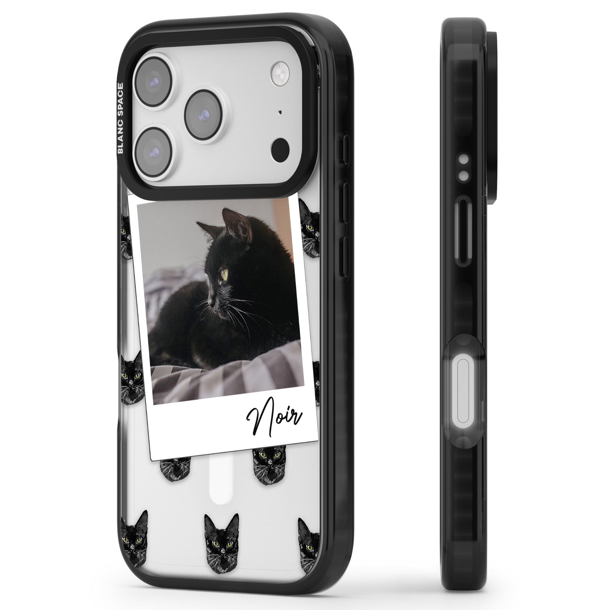 Personalised Bombay Cat Photo iPhone 17 Pro Impact Pro Black Phone Case Side Profile