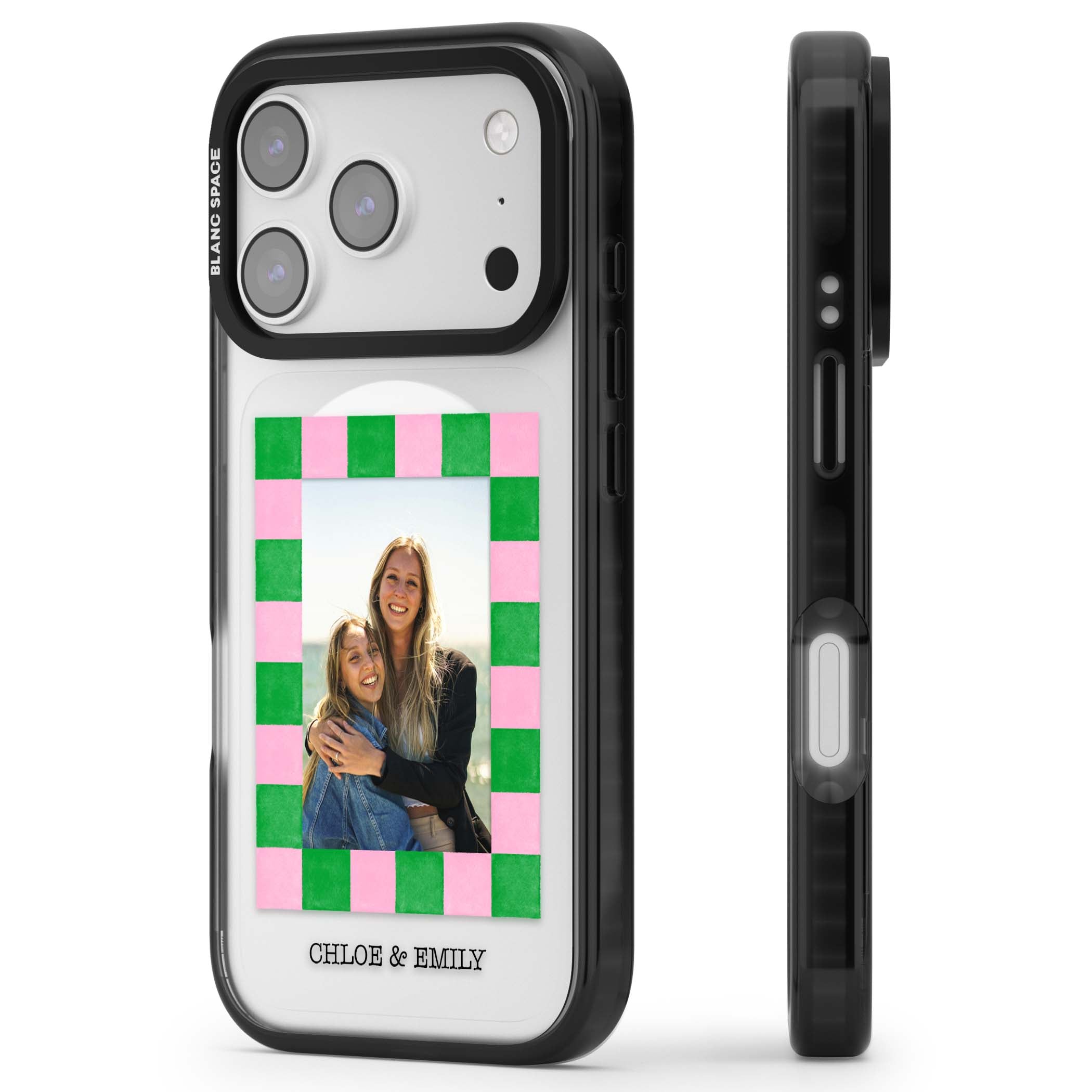 Riviera Check Photo cute iPhone case | Black Impact Magsafe case for iPhone 17 Pro, iPhone 17 Pro Max