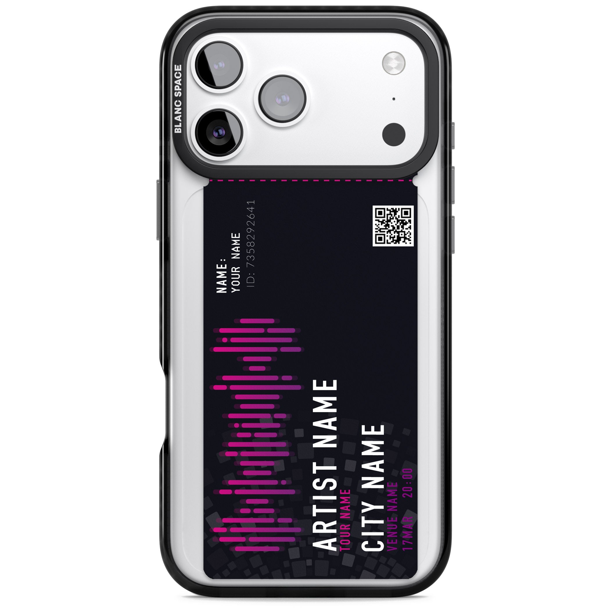 Personalised Concert Ticket iPhone 17 Pro Impact Pro Black Phone Case