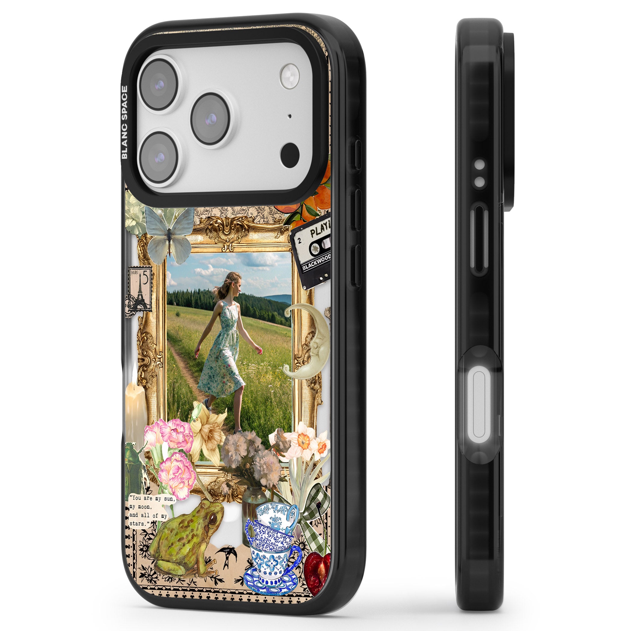Personalised Country Collage Frame iPhone 17 Pro Impact Pro Black Phone Case Side Profile