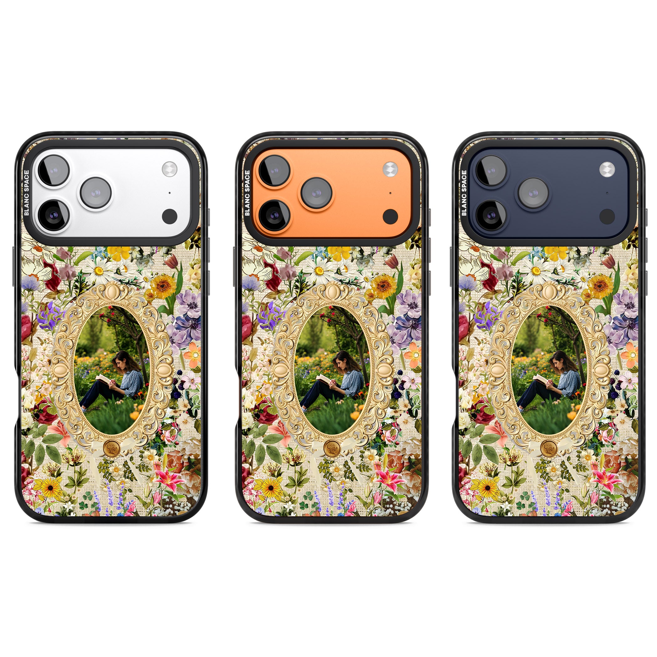 Personalised Vintage Wildflower Frame iPhone 17 Pro Impact Pro Black Phone Case APT Impact Protection