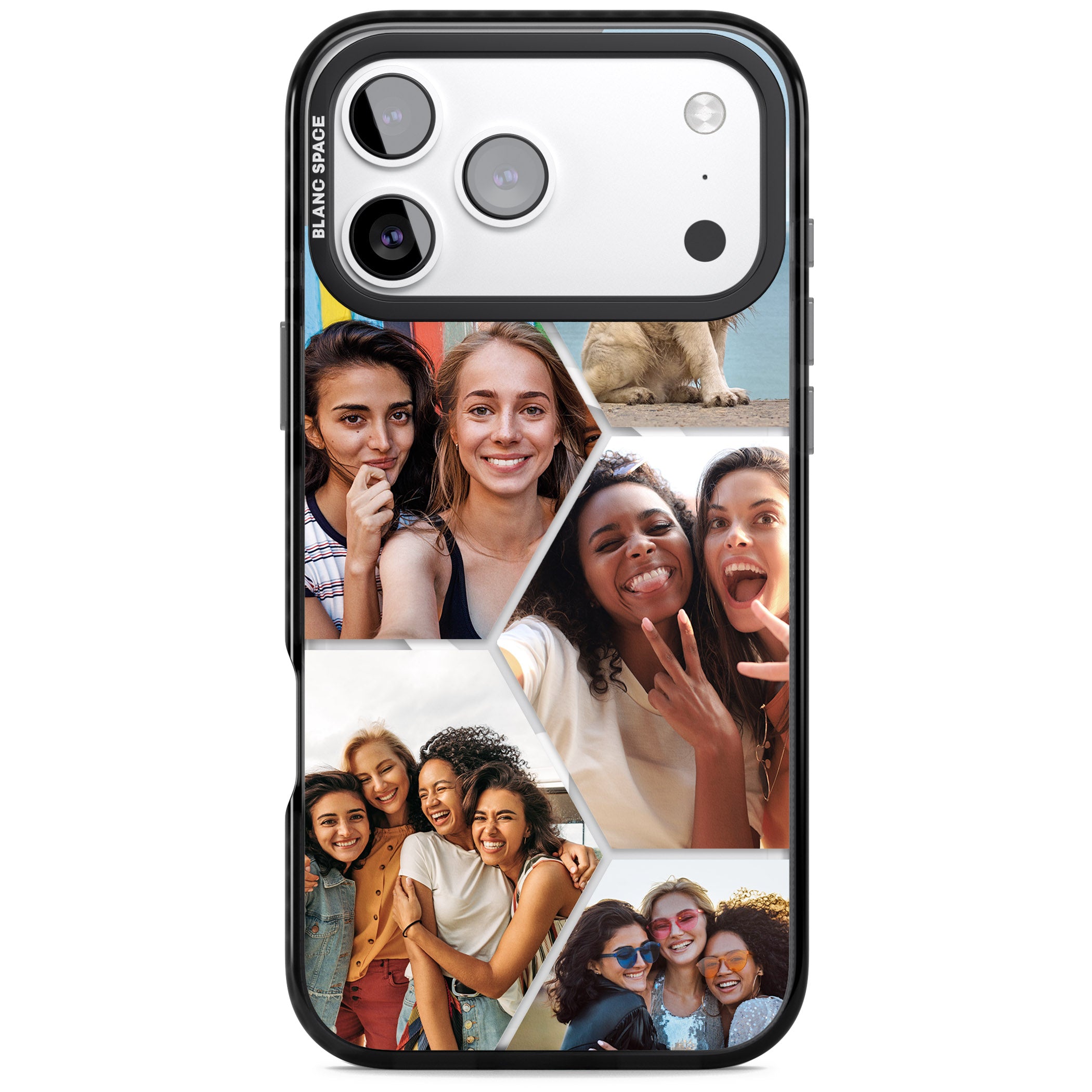 Personalised Beehive Photo Grid iPhone 17 Pro Impact Pro Black Phone Case