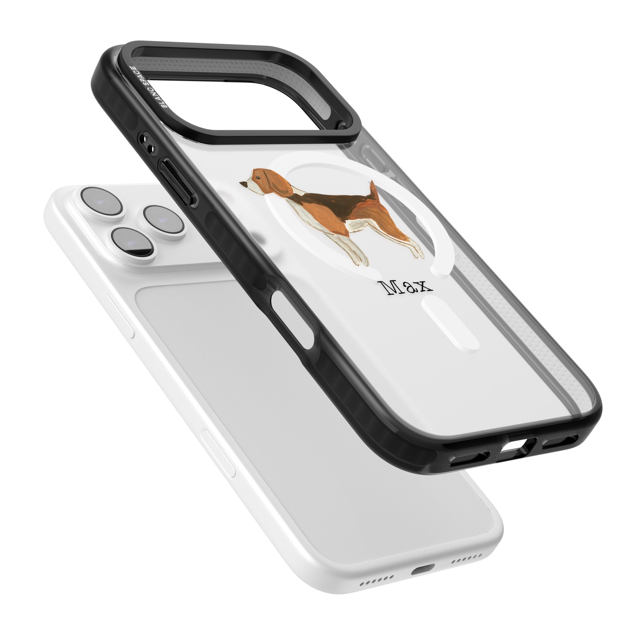 Personalised Beagle iPhone 17 Pro Impact Pro Black Phone Case Colours