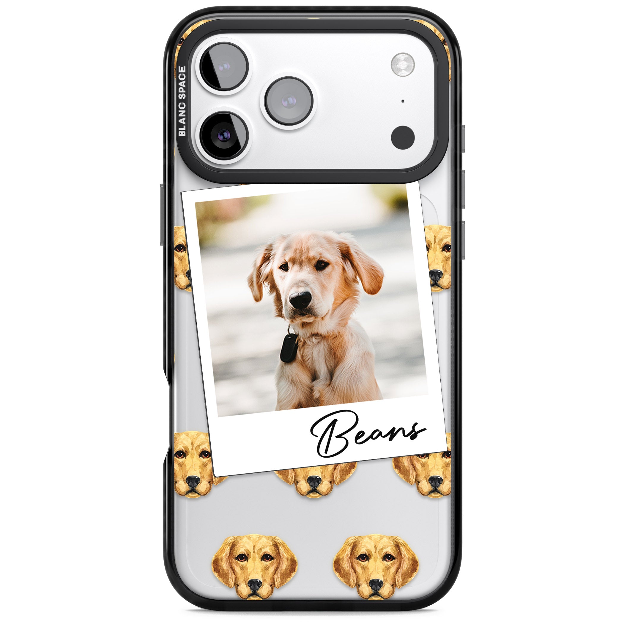 Personalised Labrador Instant Camera Photo iPhone 17 Pro Impact Pro Black Phone Case