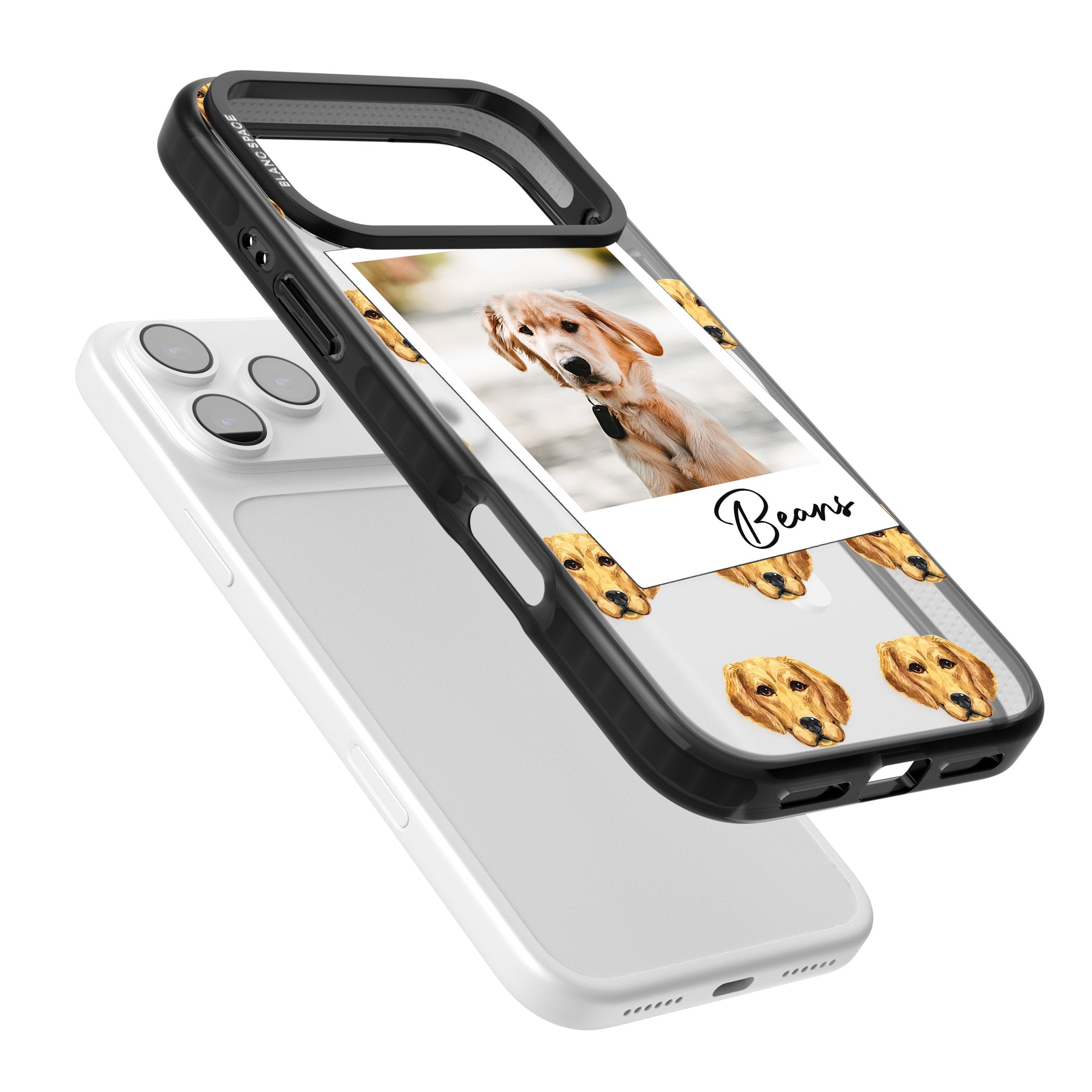 Personalised Labrador Instant Camera Photo iPhone 17 Pro Impact Pro Black Phone Case Colours