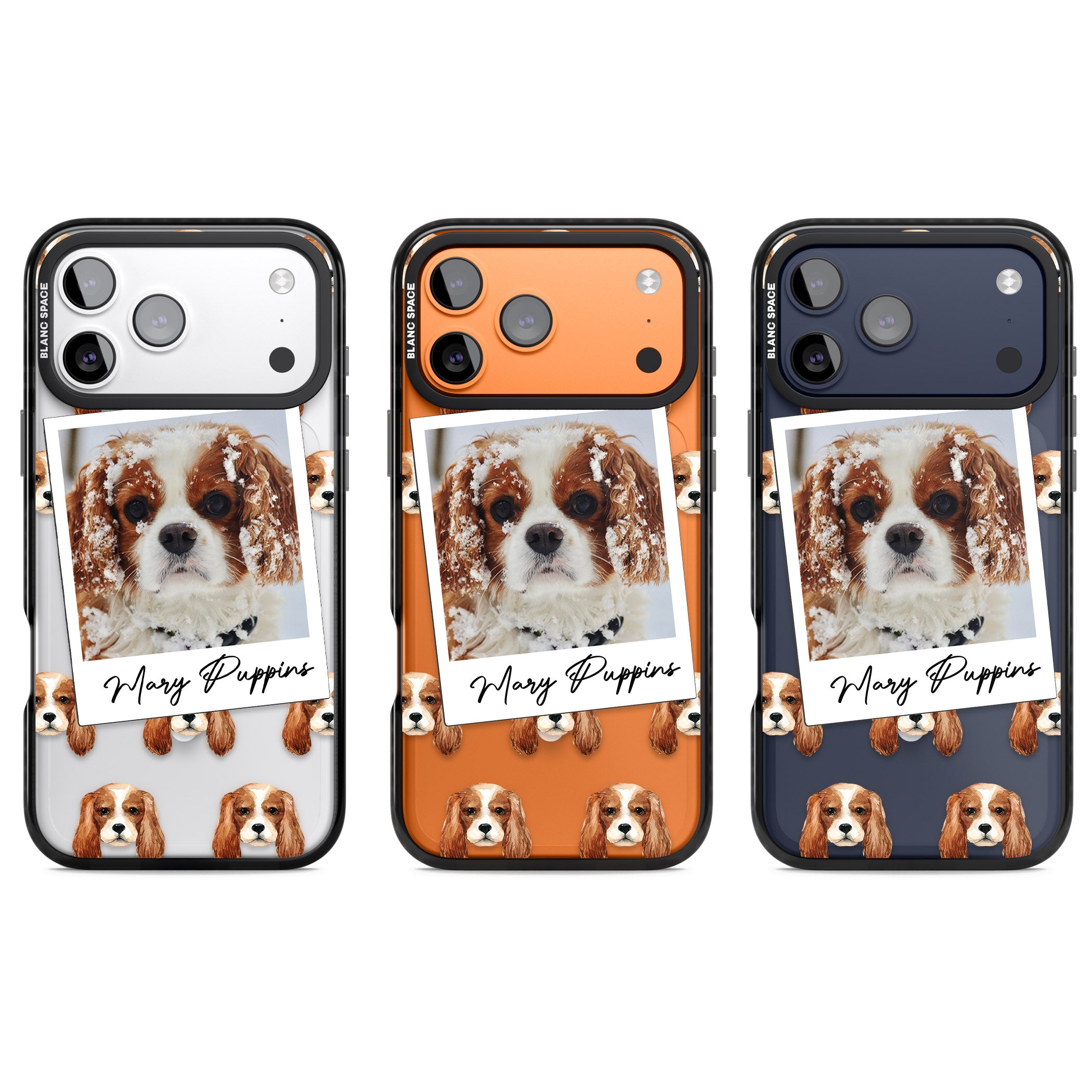 Personalised Cavalier King Charles Instant Camera Photo iPhone 17 Pro Impact Pro Black Phone Case APT Impact Protection