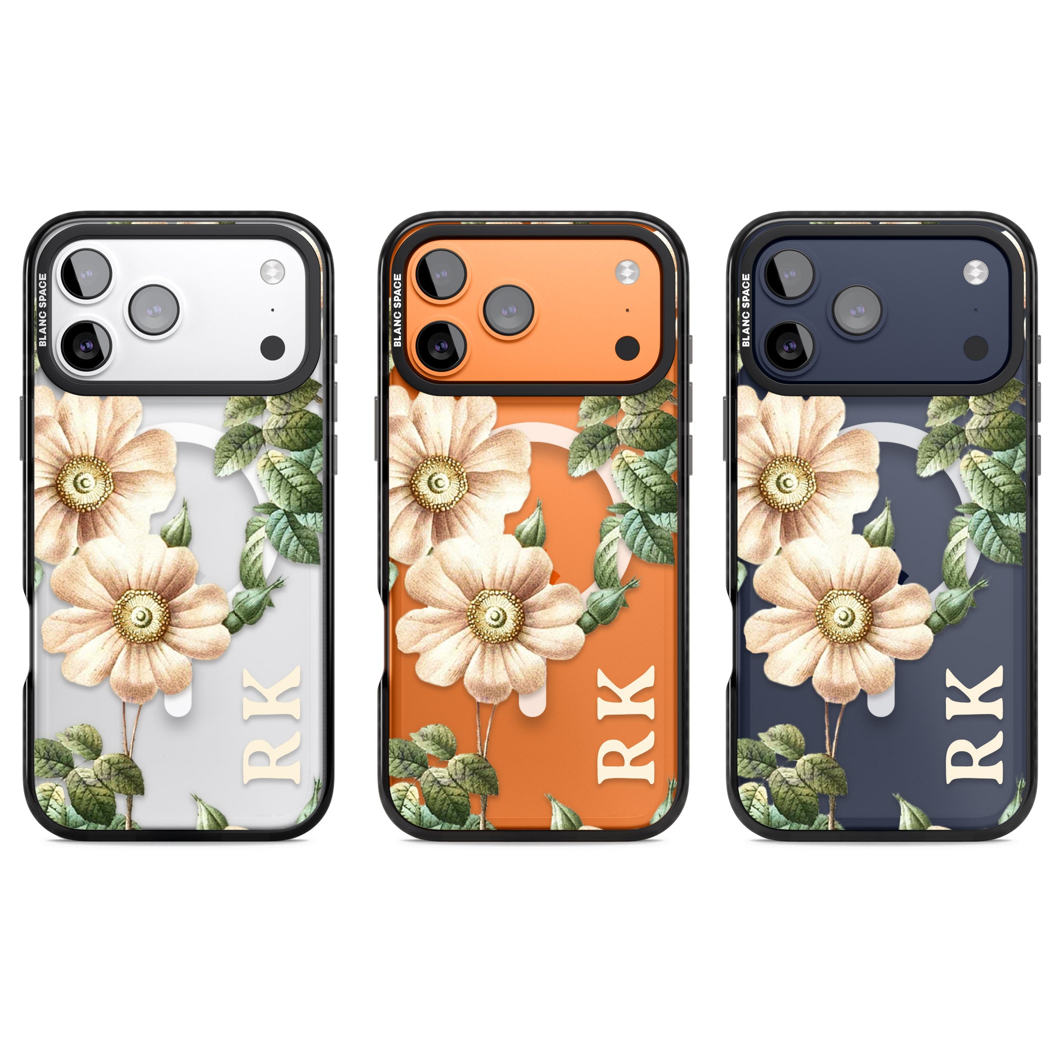 Personalised Vintage Floral Anemone iPhone 17 Pro Impact Pro Black Phone Case APT Impact Protection