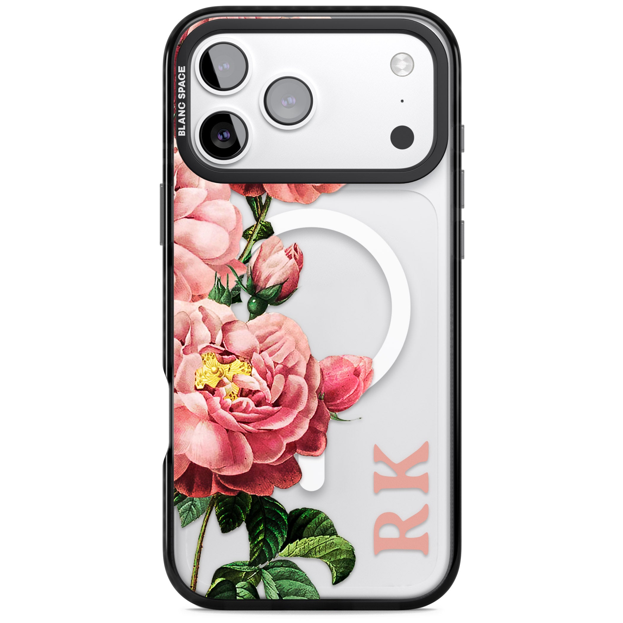 Personalised Vintage Floral Peonies iPhone 17 Pro Impact Pro Black Phone Case