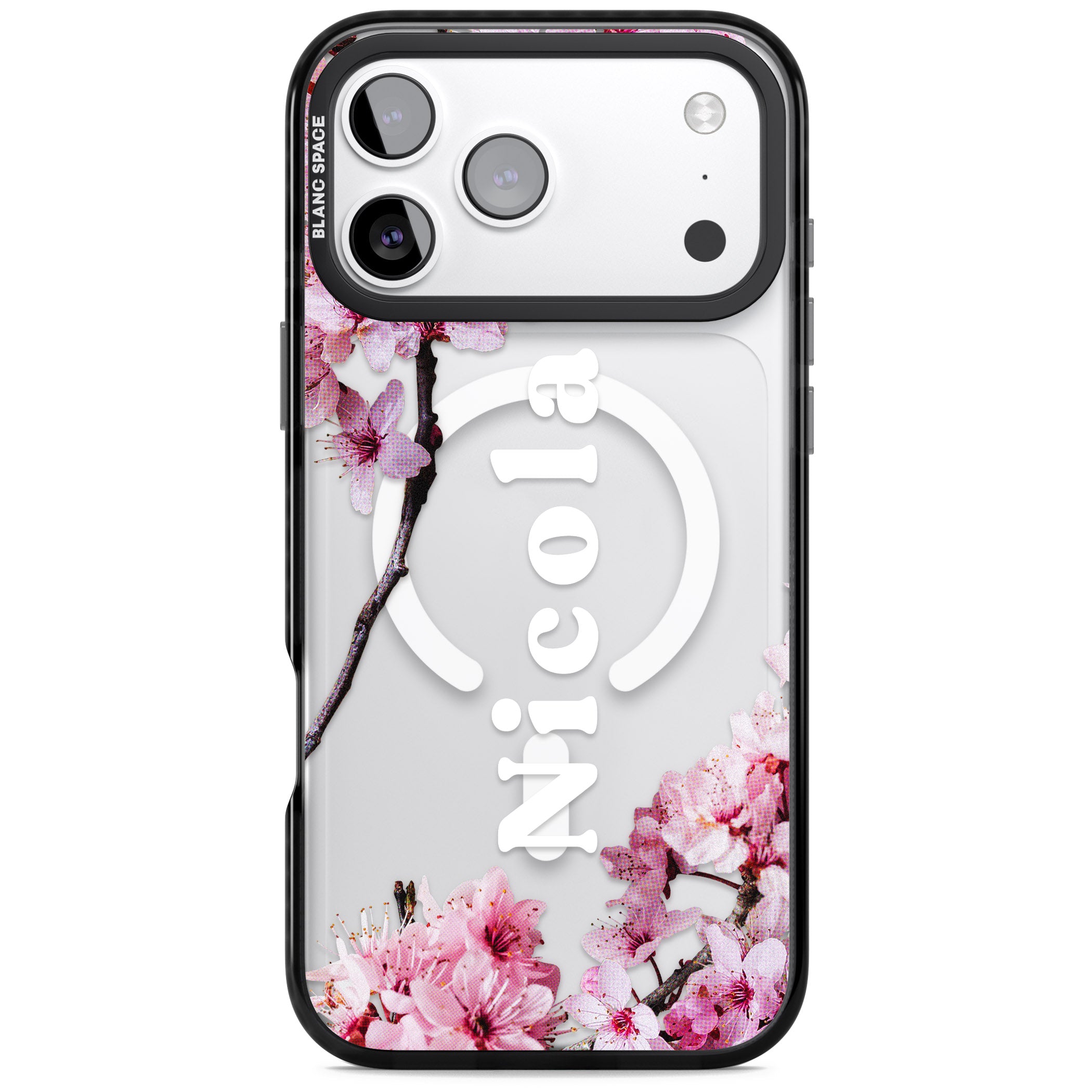 Personalised Cherry Blossom Elegance Classic iPhone 17 Pro Impact Pro Black Phone Case