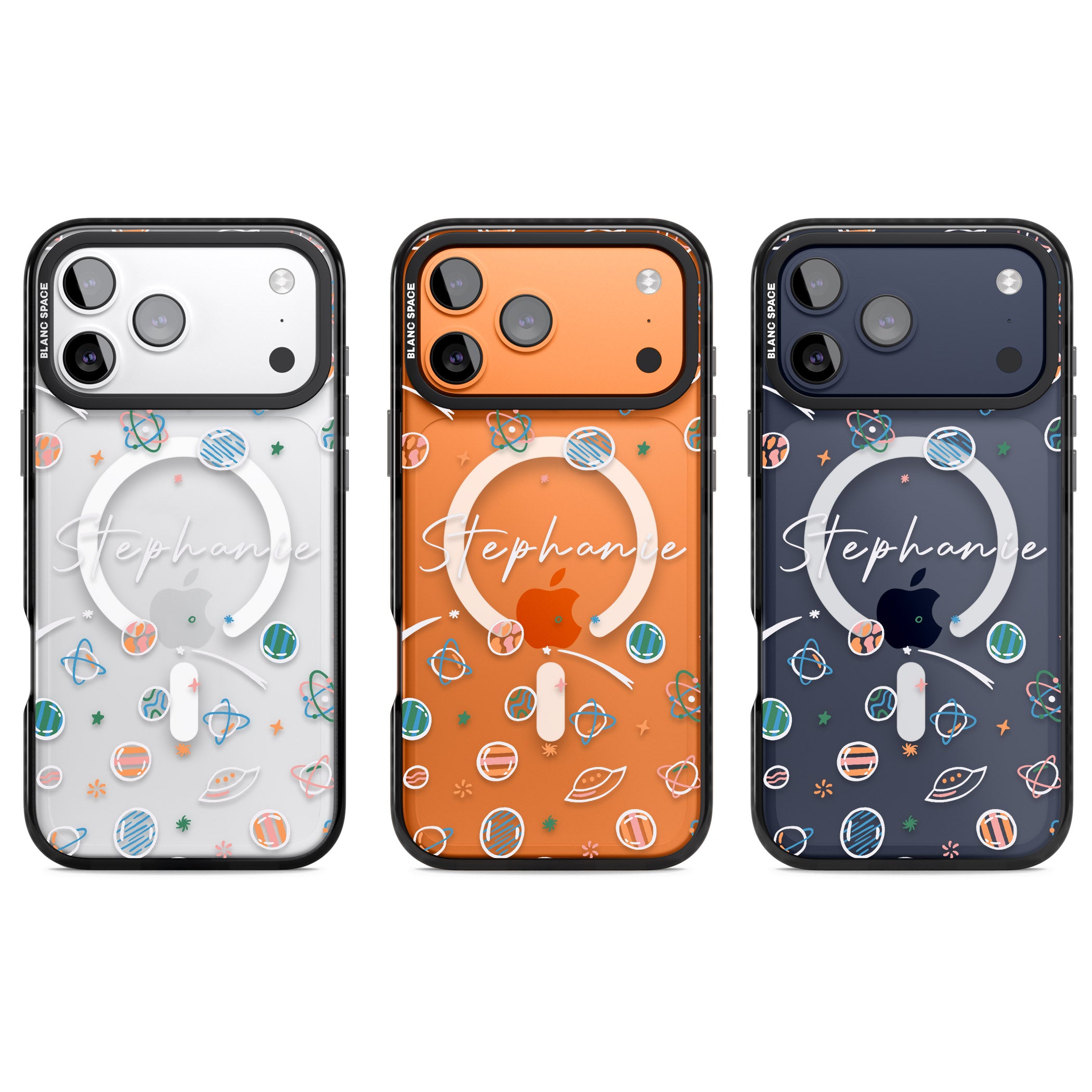 Personalised Space Pattern iPhone 17 Pro Impact Pro Black Phone Case APT Impact Protection