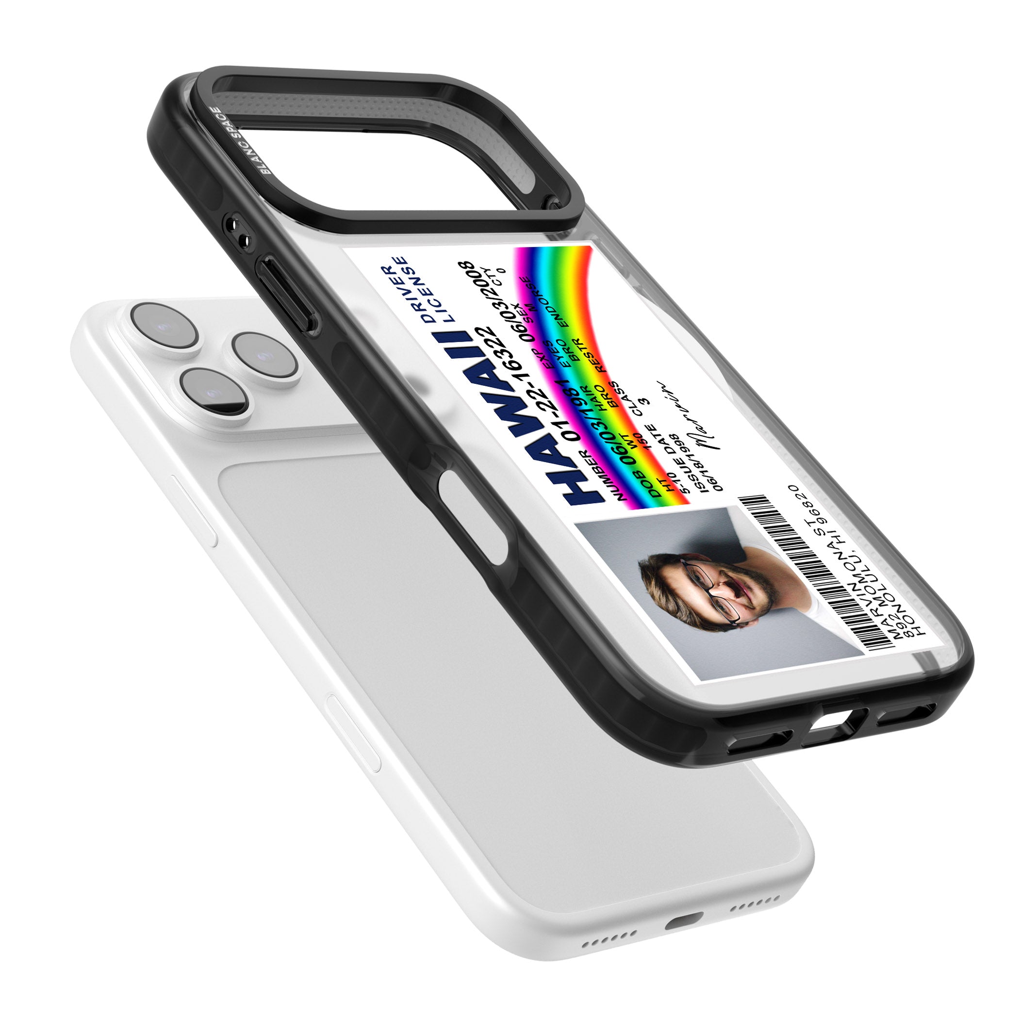 Personalised Hawaii Driving License iPhone 17 Pro Impact Pro Black Phone Case Colours