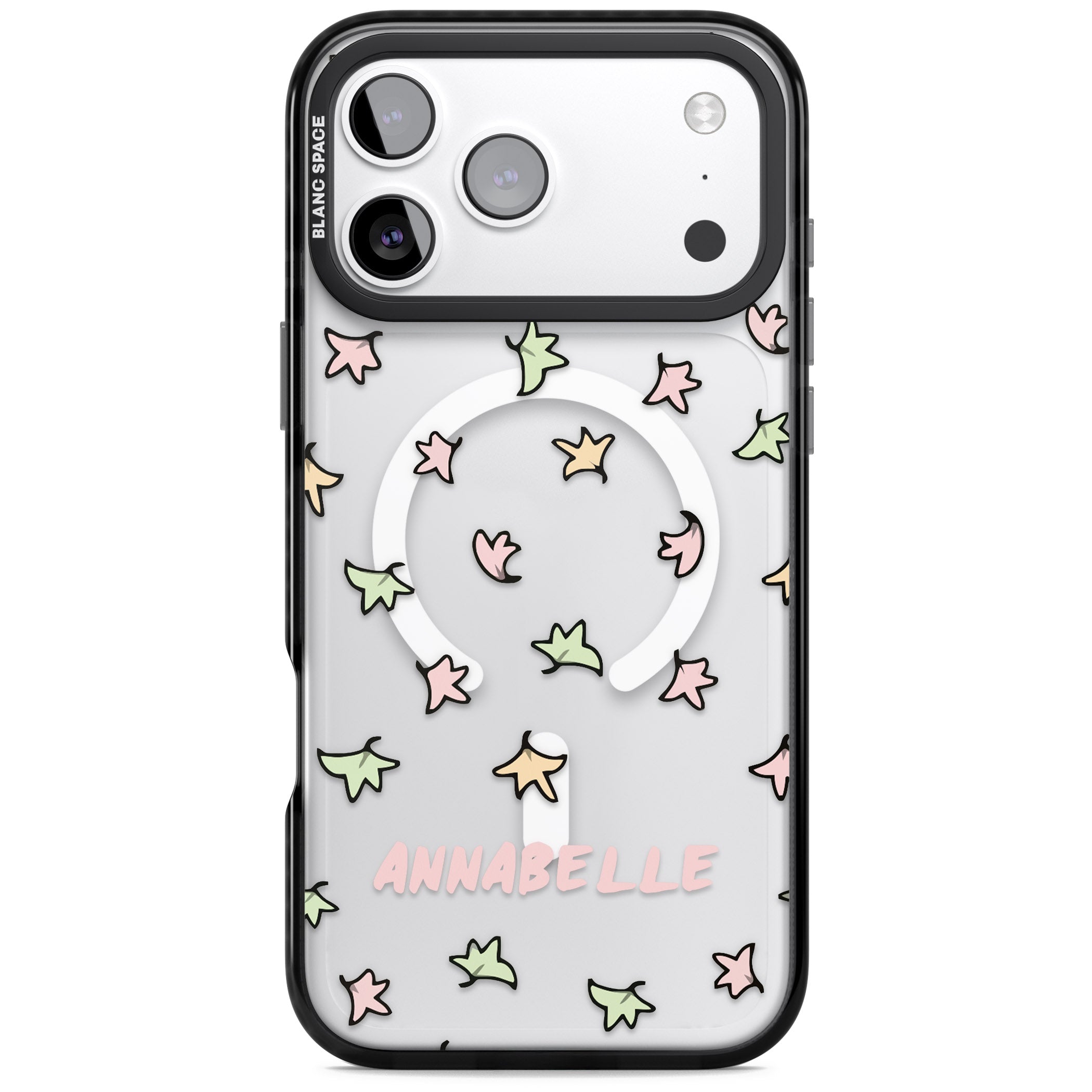 Personalised Heartstopper Leaves Pattern iPhone 17 Pro Impact Pro Black Phone Case