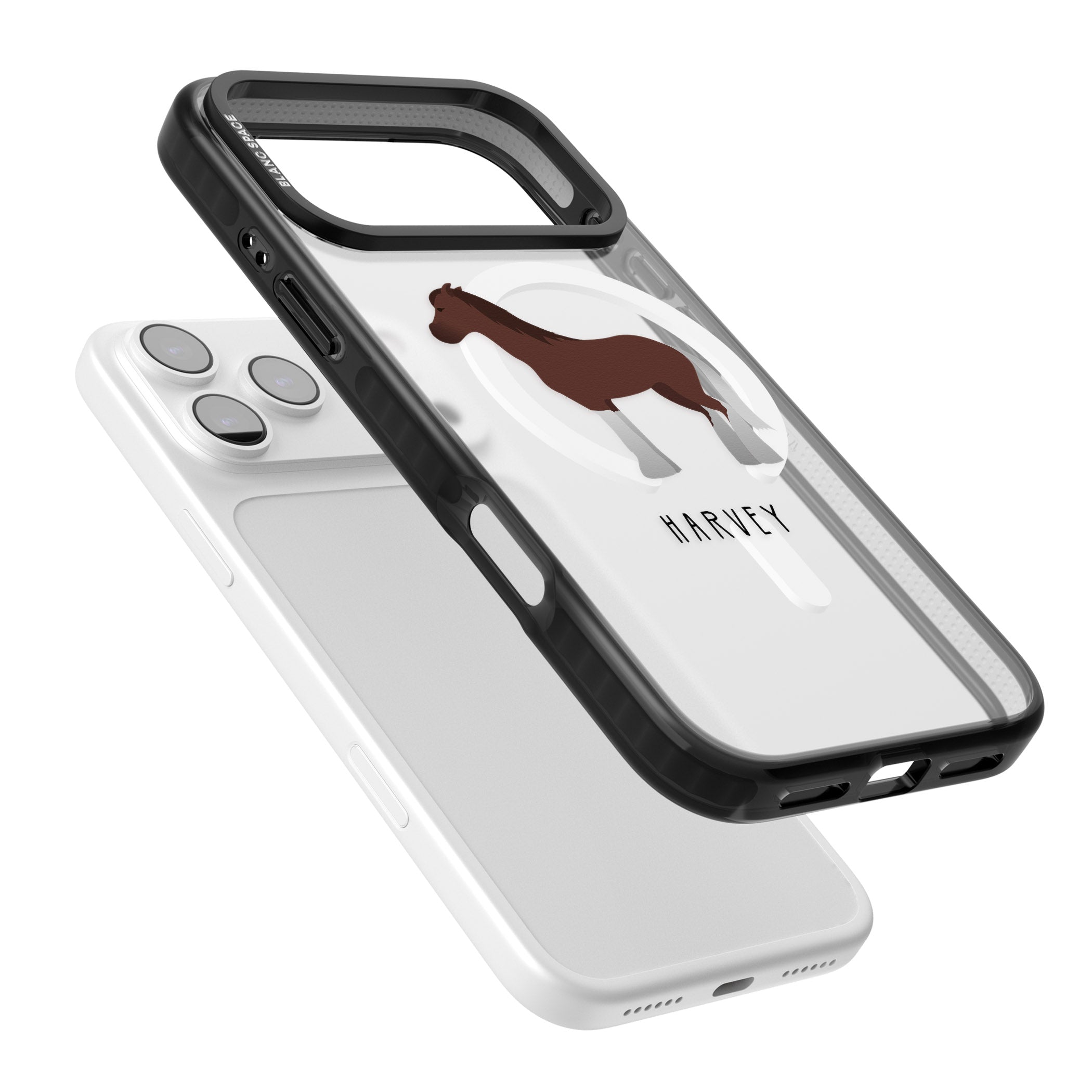 Personalised Brown Horse iPhone 17 Pro Impact Pro Black Phone Case Colours