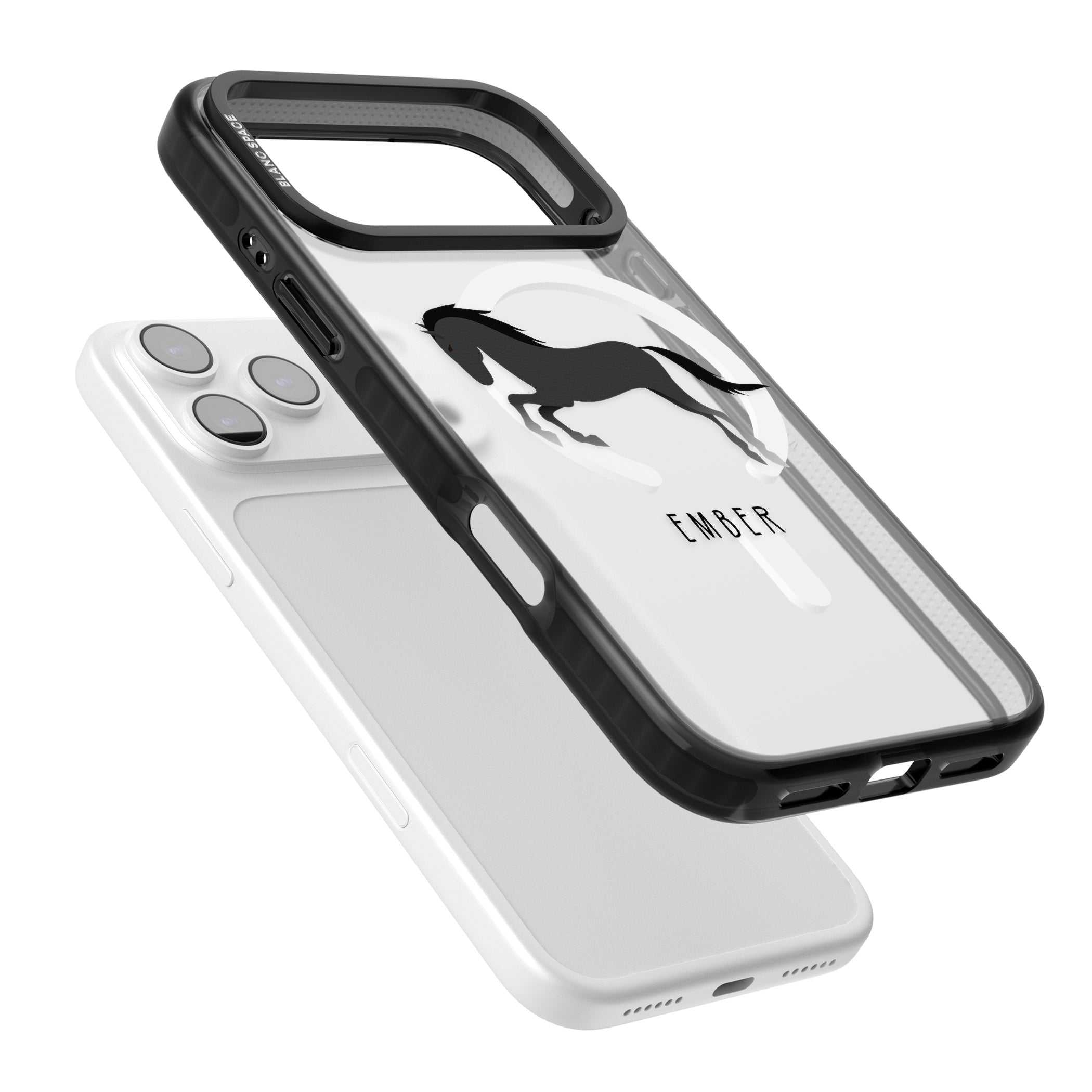 Personalised Black Horse iPhone 17 Pro Impact Pro Black Phone Case Colours