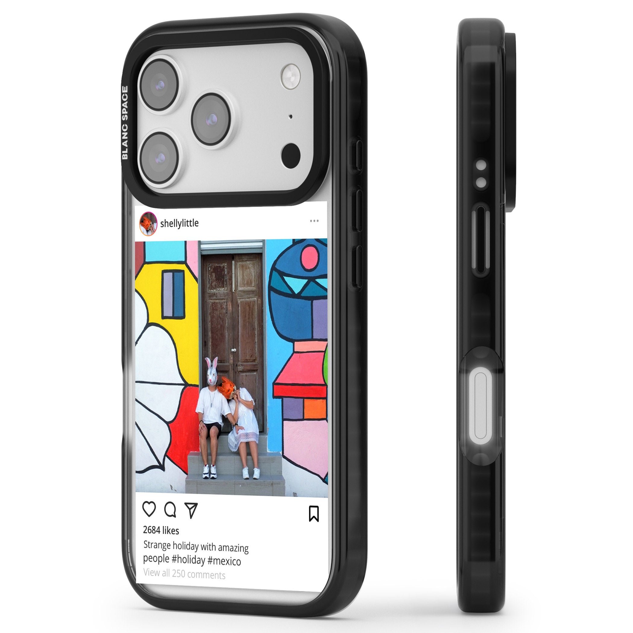 Personalised Instagram iPhone 17 Pro Impact Pro Black Phone Case Side Profile