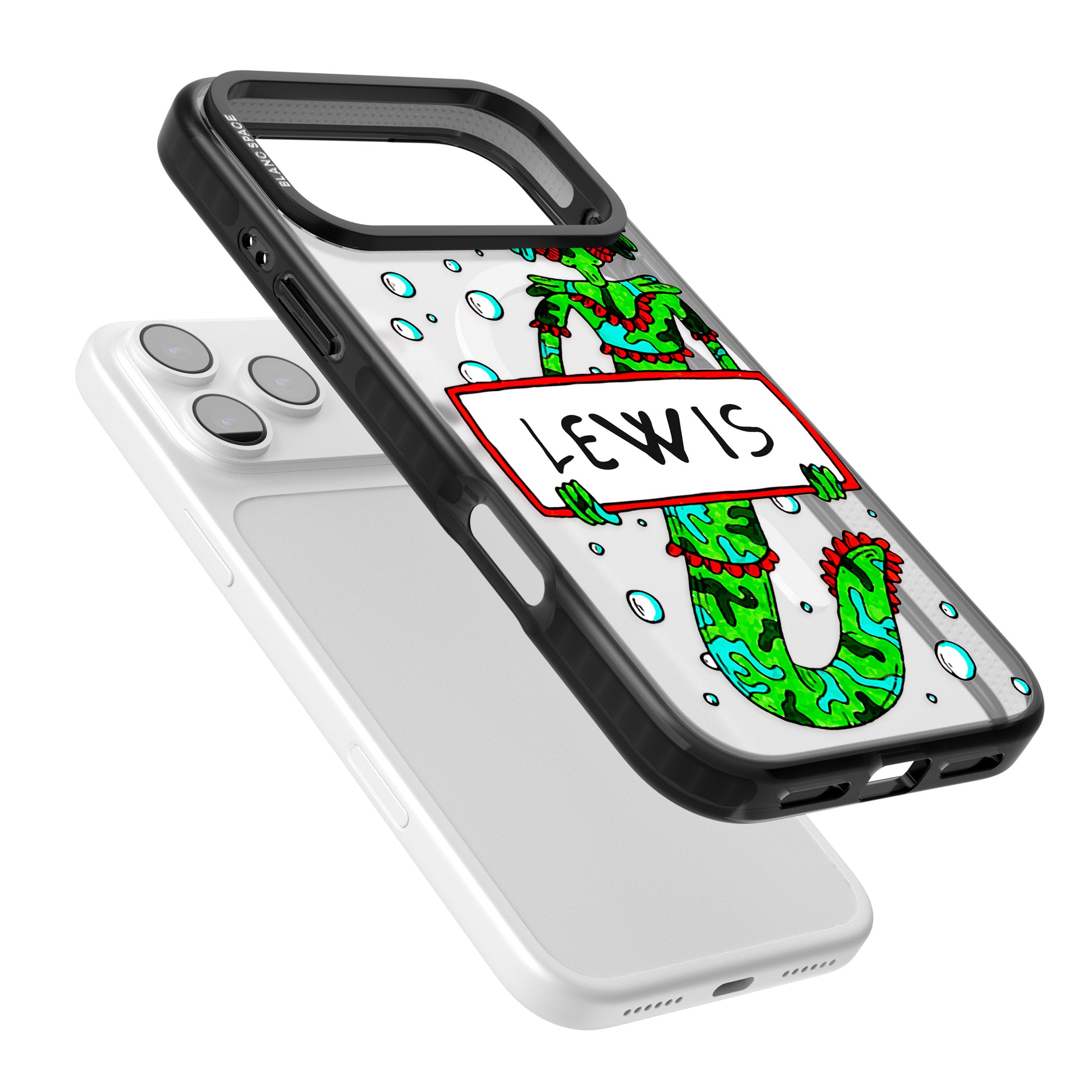 Personalised Fish Boy iPhone 17 Pro Impact Pro Black Phone Case Colours