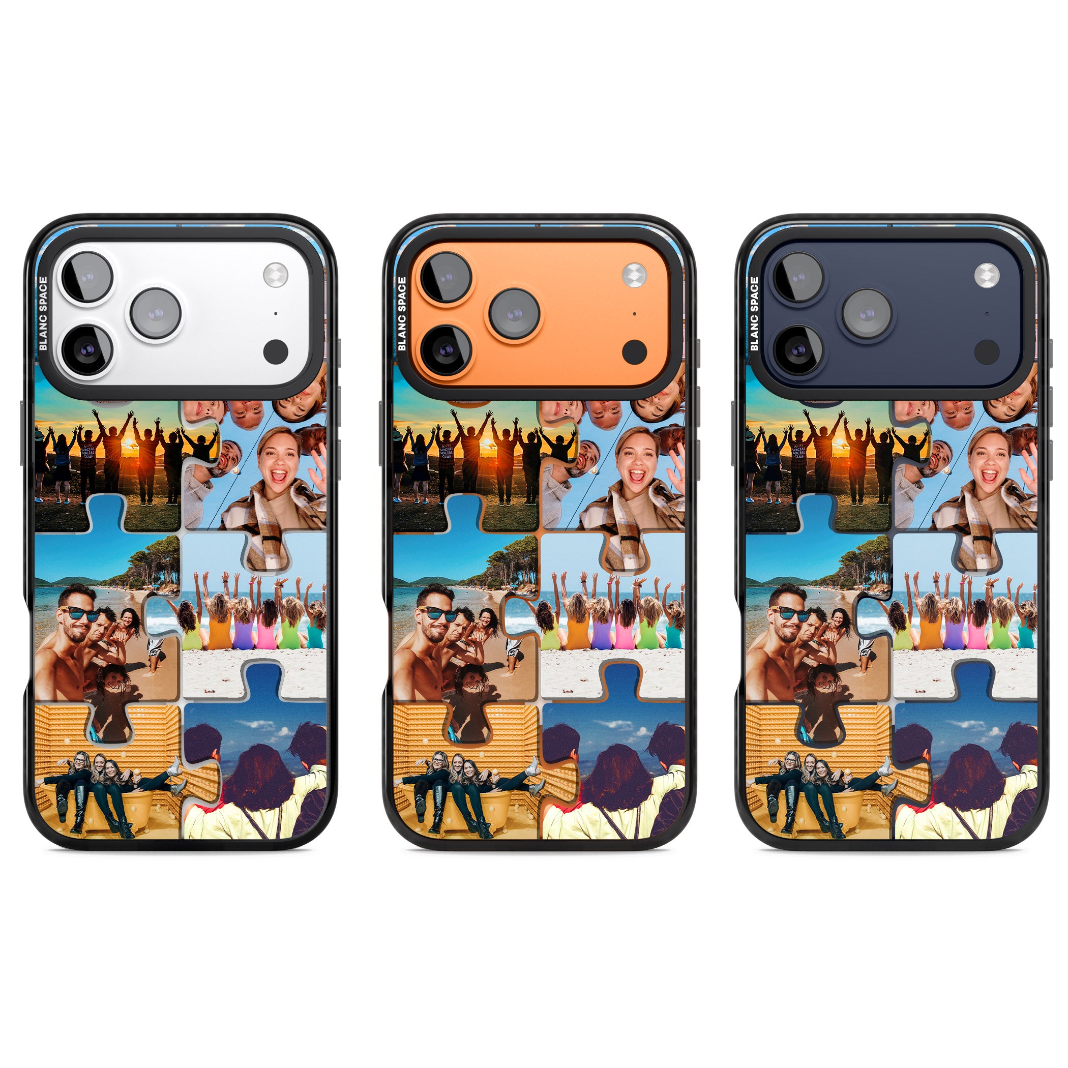Personalised Jigsaw Photo Grid iPhone 17 Pro Impact Pro Black Phone Case APT Impact Protection