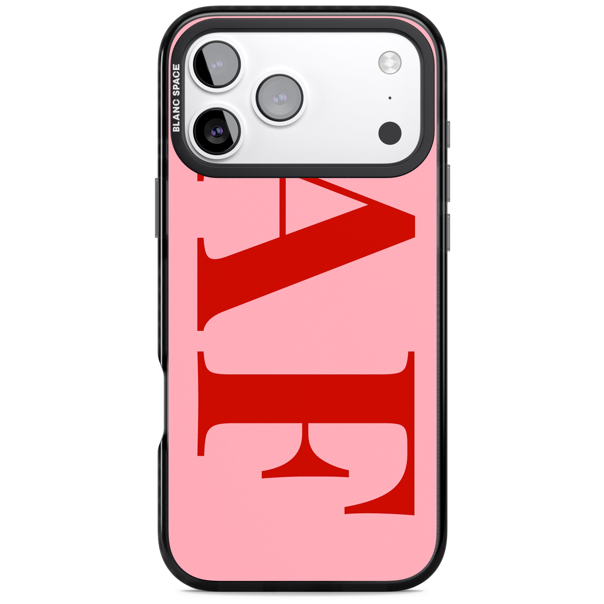 Personalised Red & Pink Letters iPhone 17 Pro Impact Pro Black Phone Case