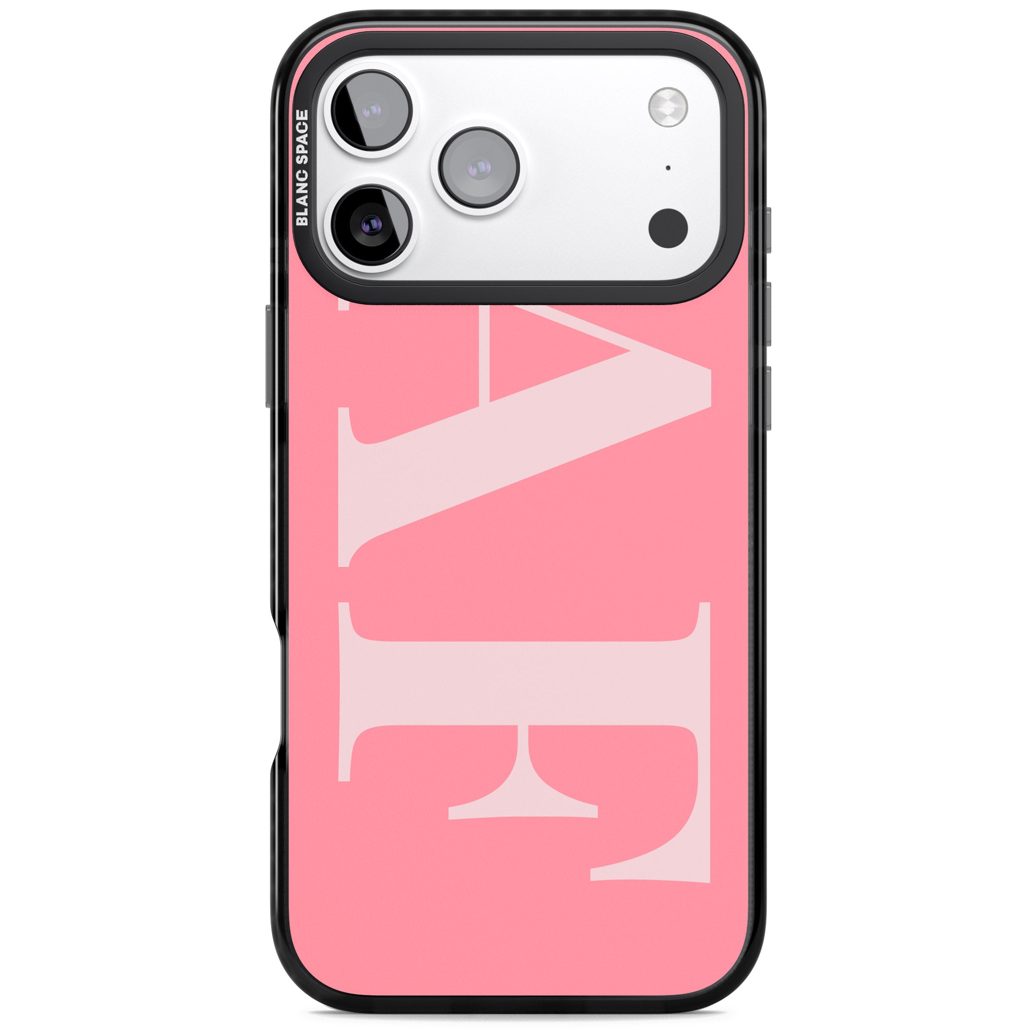 Personalised Light & Dark Pink Green Letters iPhone 17 Pro Impact Pro Black Phone Case