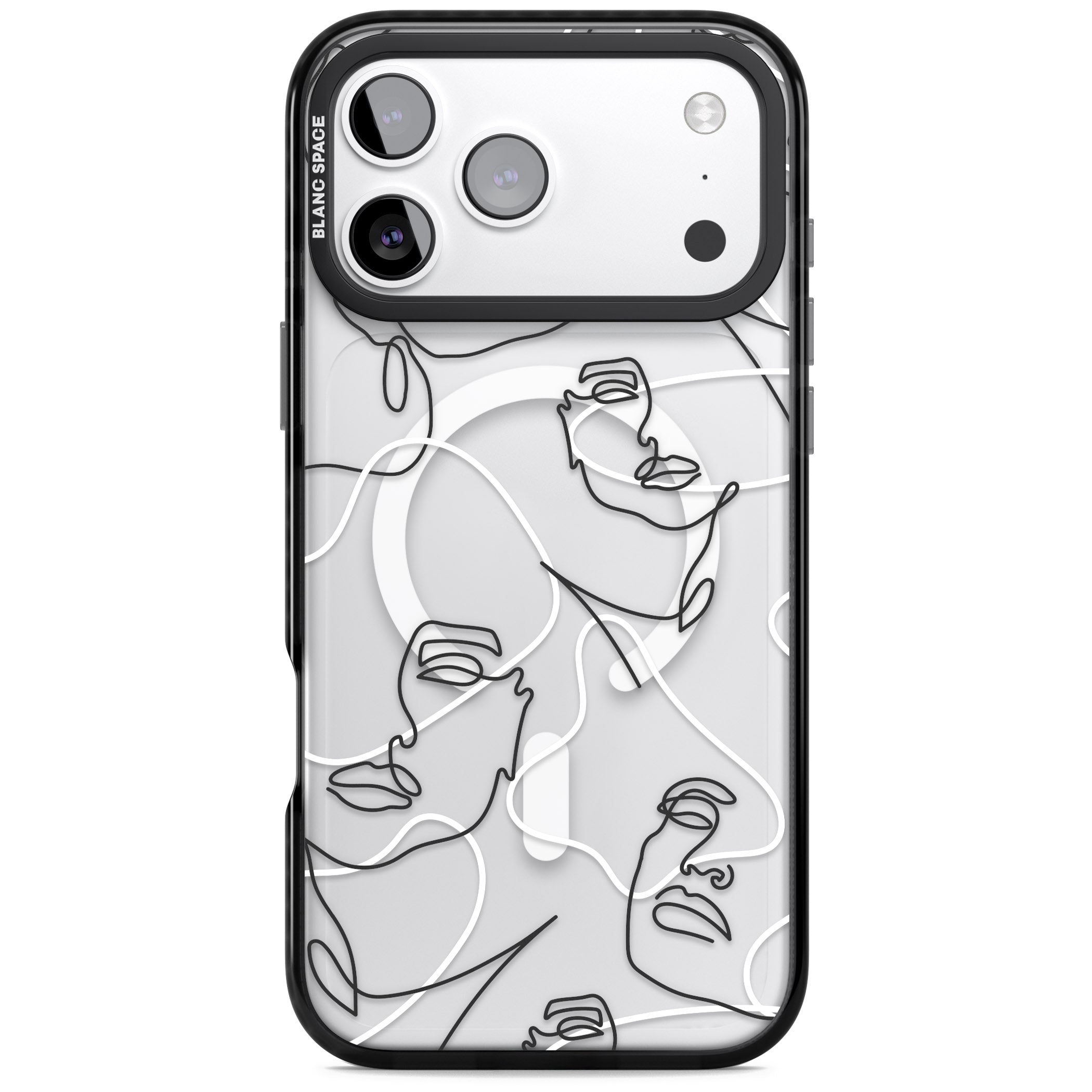 Personalised Abstract Faces iPhone 17 Pro Impact Pro Black Phone Case