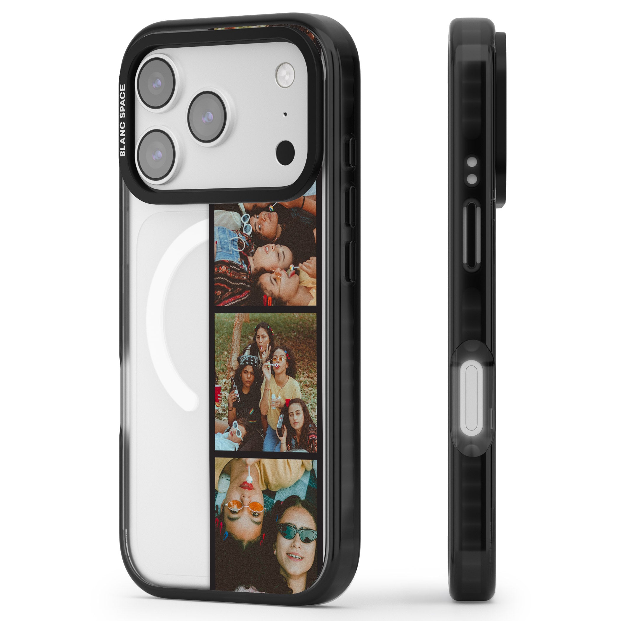 Personalised Photo Strip iPhone 17 Pro Impact Pro Black Phone Case Side Profile
