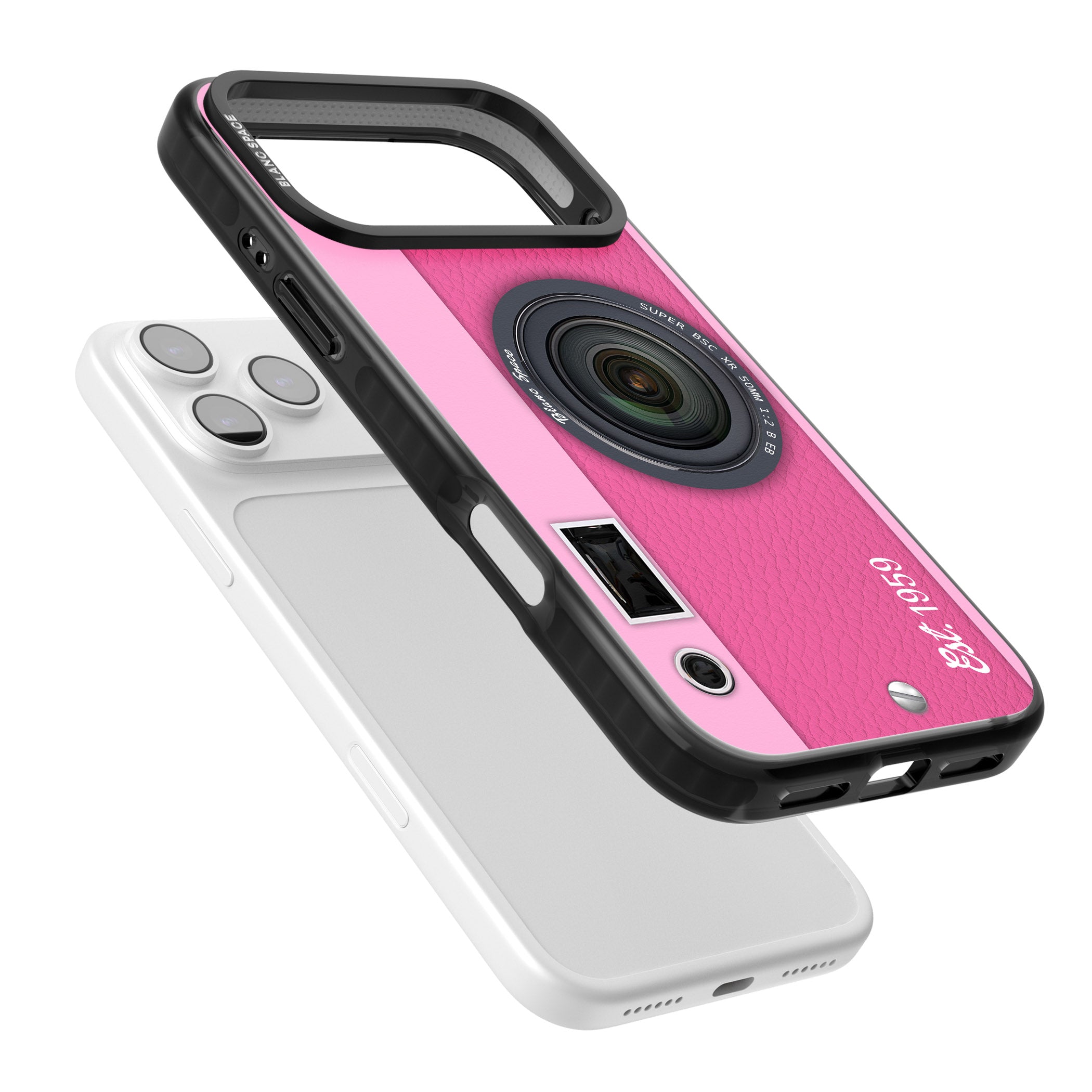 Personalised Pink Dream Camera iPhone 17 Pro Impact Pro Black Phone Case Colours