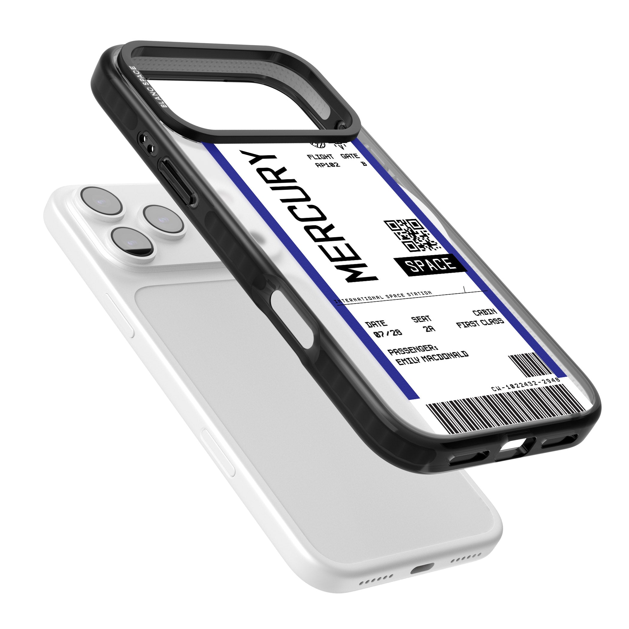 Personalised Mercury Travel Ticket iPhone 17 Pro Impact Pro Black Phone Case Colours