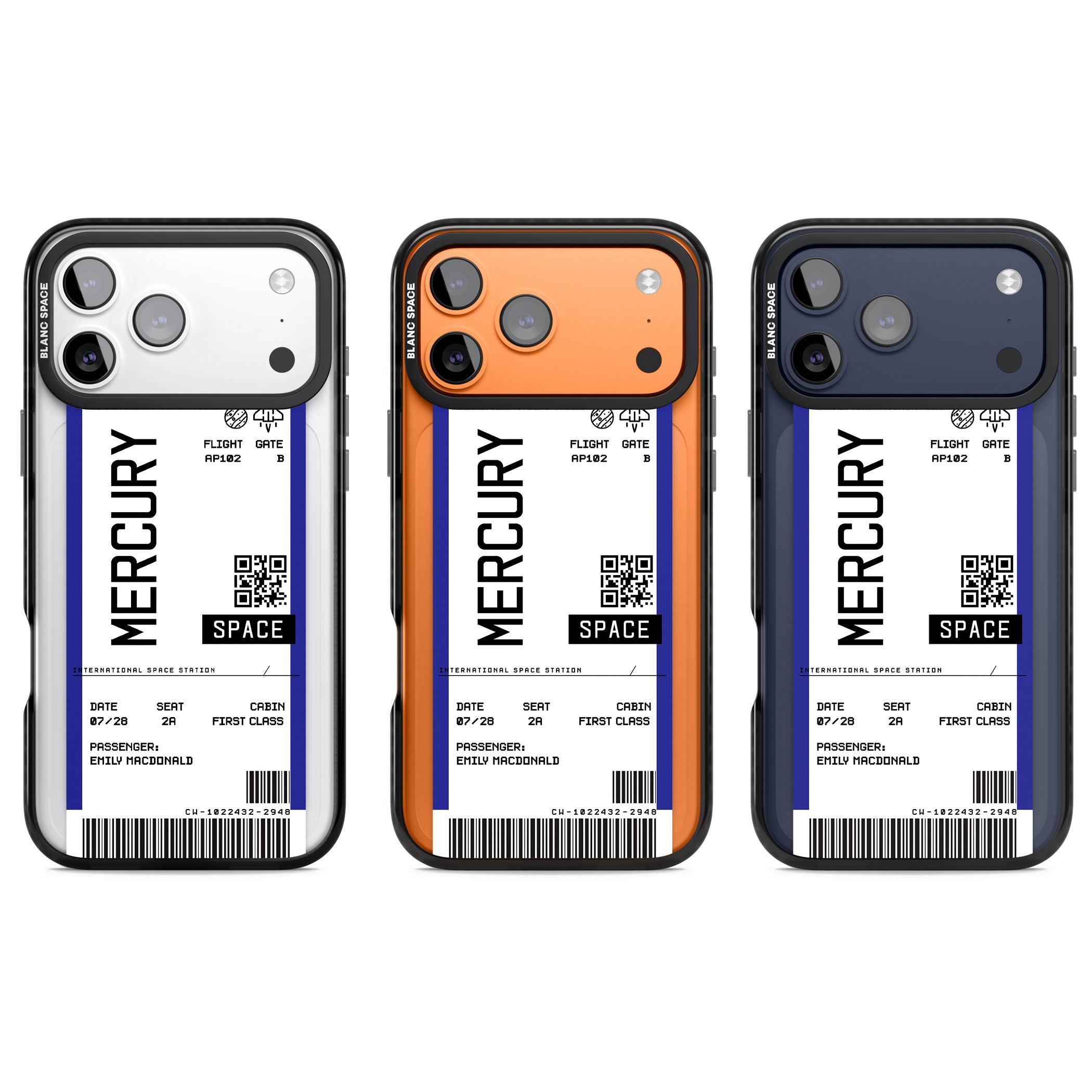 Personalised Mercury Travel Ticket iPhone 17 Pro Impact Pro Black Phone Case APT Impact Protection