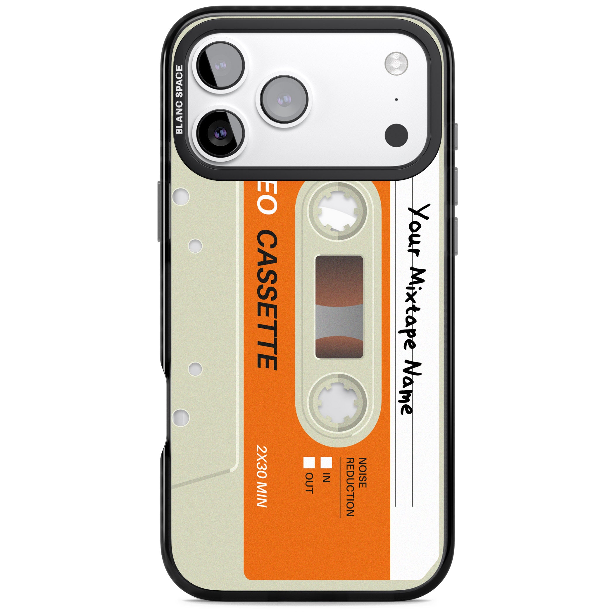 Personalised Retro Cassette Classic iPhone 17 Pro Impact Pro Black Phone Case