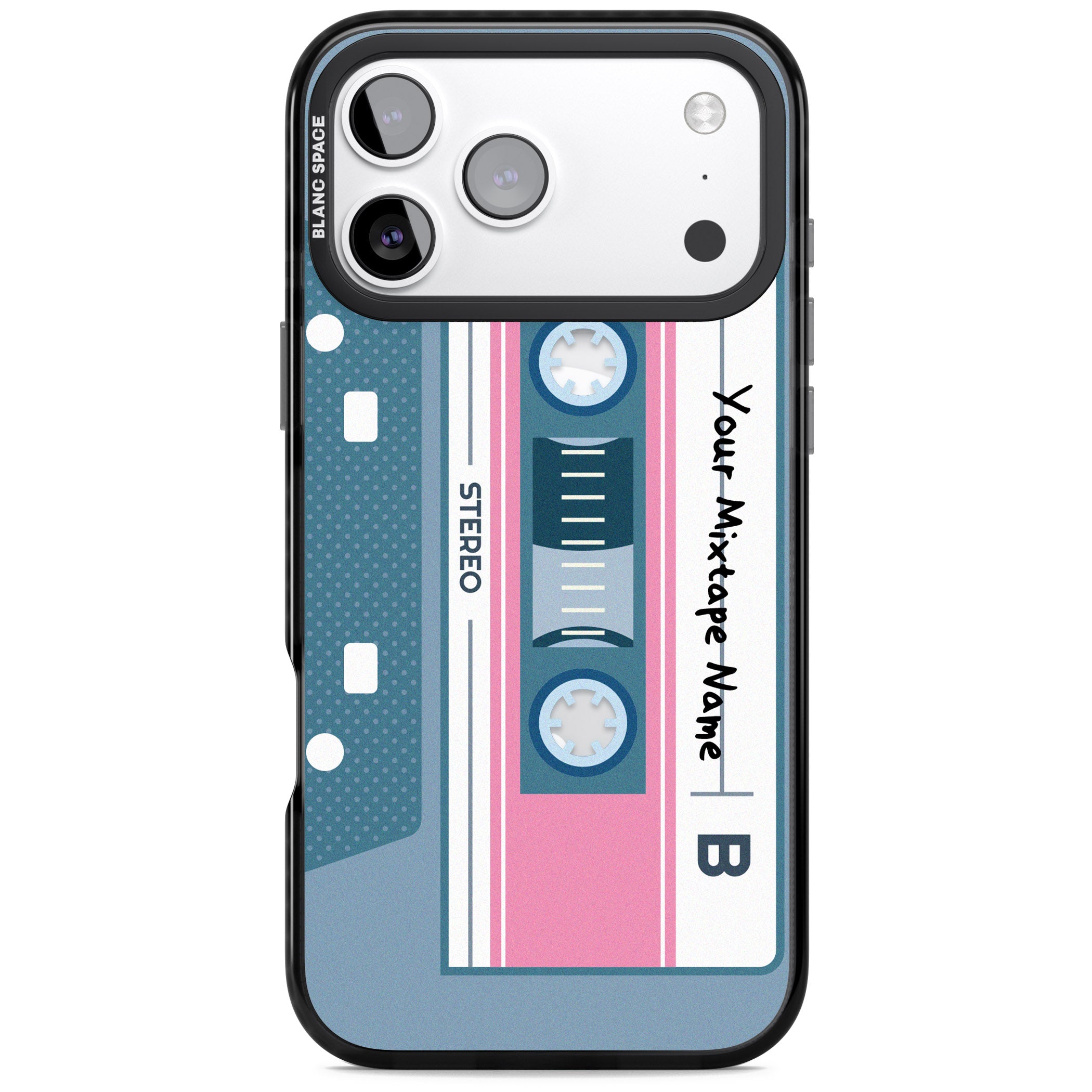 Personalised Retro Cassette Mixtape iPhone 17 Pro Impact Pro Black Phone Case