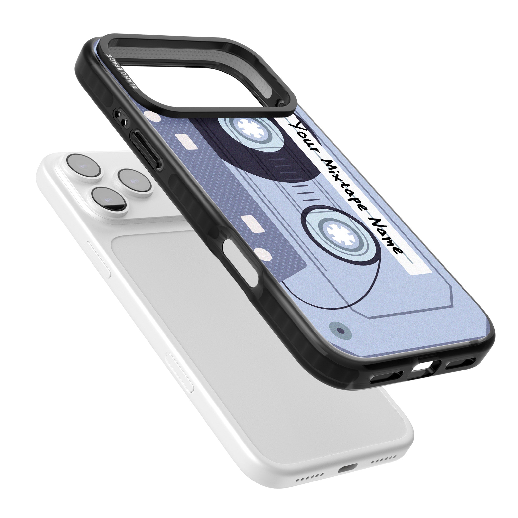 Personalised Retro Mixtape Industrial iPhone 17 Pro Impact Pro Black Phone Case Colours