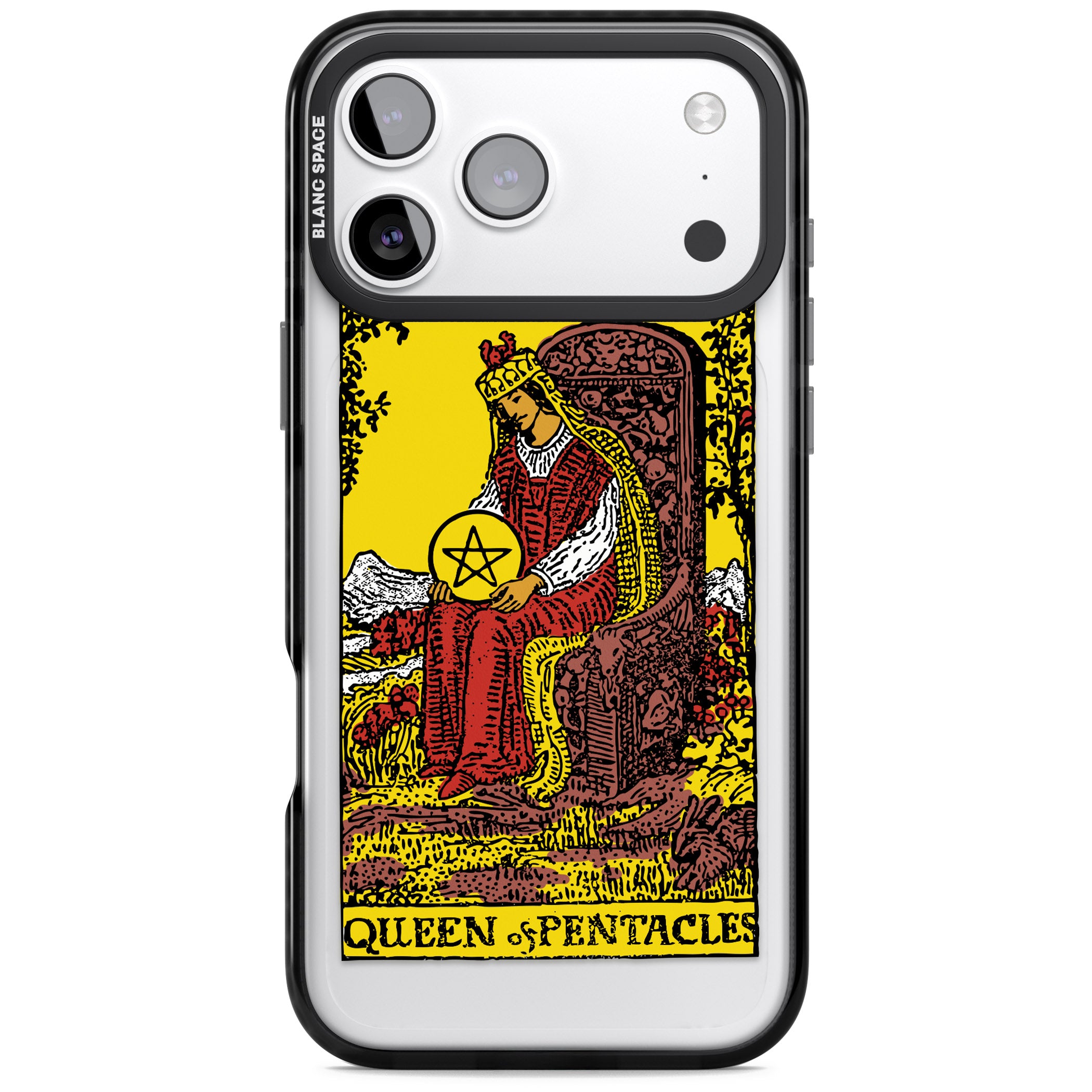 Personalised Queen Of Pentacles Tarot Card (Color) iPhone 17 Pro Impact Pro Black Phone Case