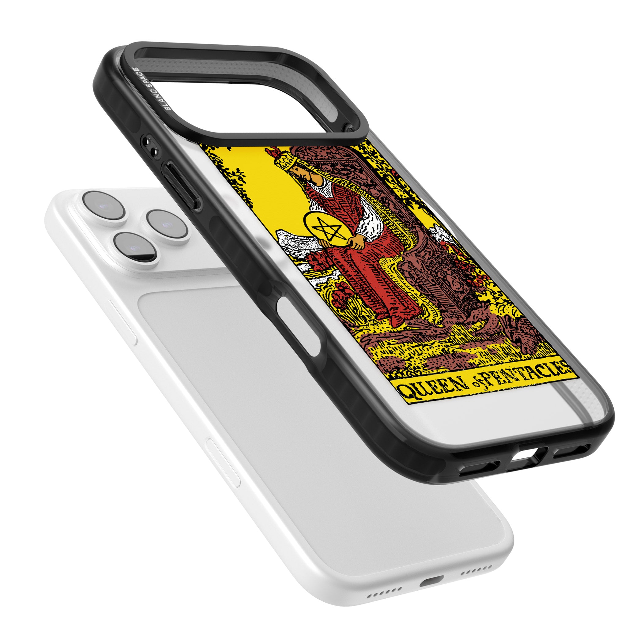 Personalised Queen Of Pentacles Tarot Card (Color) iPhone 17 Pro Impact Pro Black Phone Case Colours