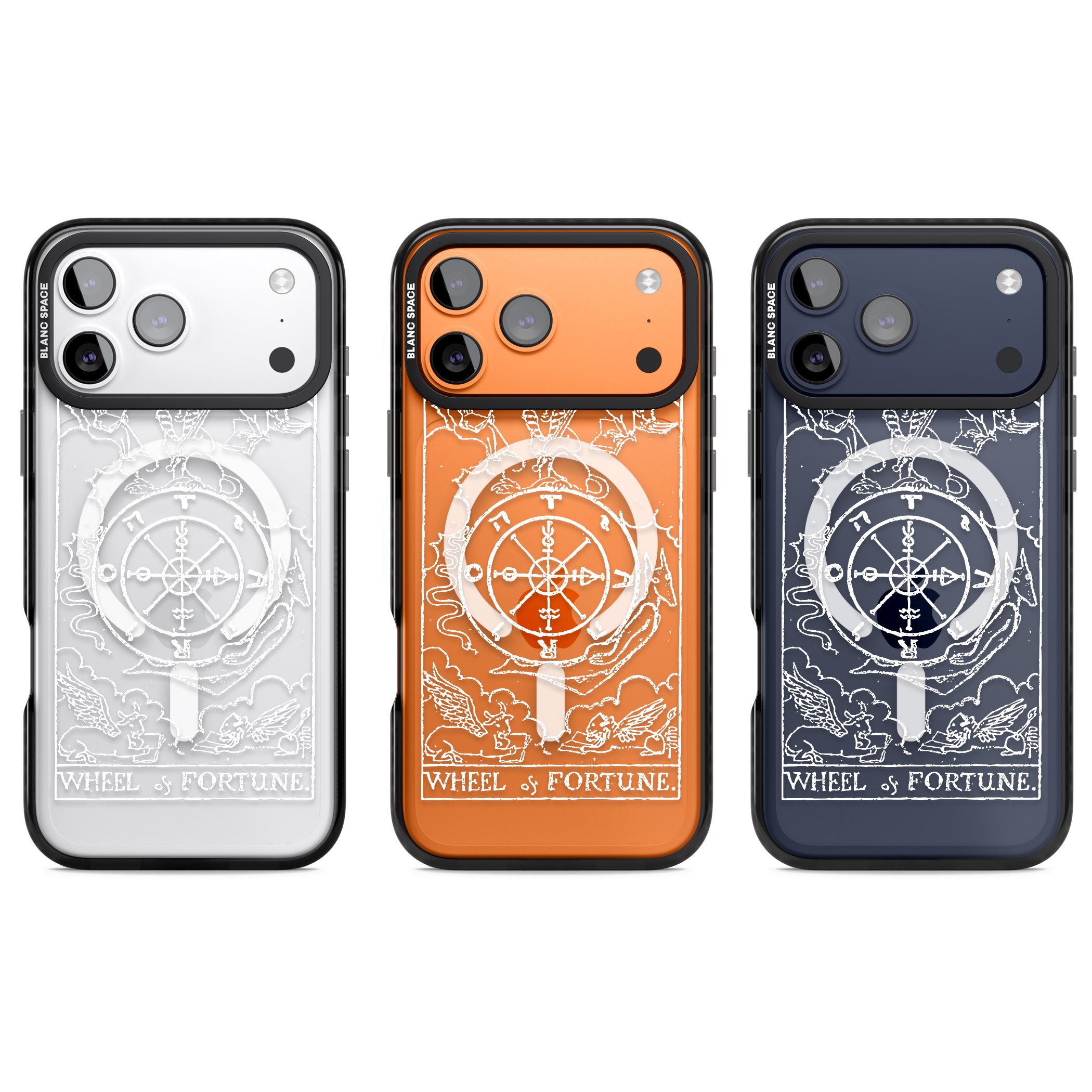 Personalised Wheel Of Fortune Tarot Card (White) iPhone 17 Pro Impact Pro Black Phone Case APT Impact Protection