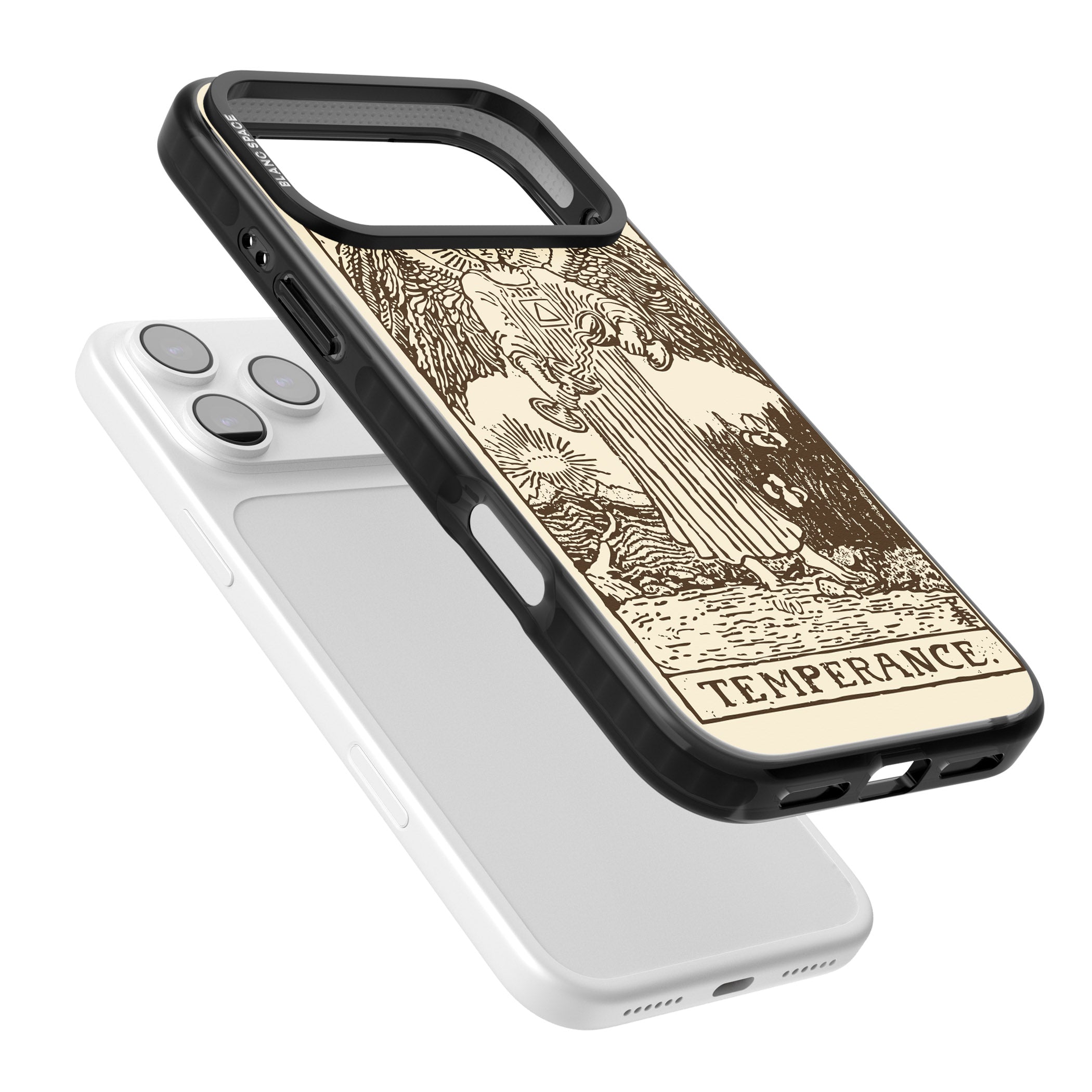 Personalised Temperance Tarot Card (Cream) iPhone 17 Pro Impact Pro Black Phone Case Colours