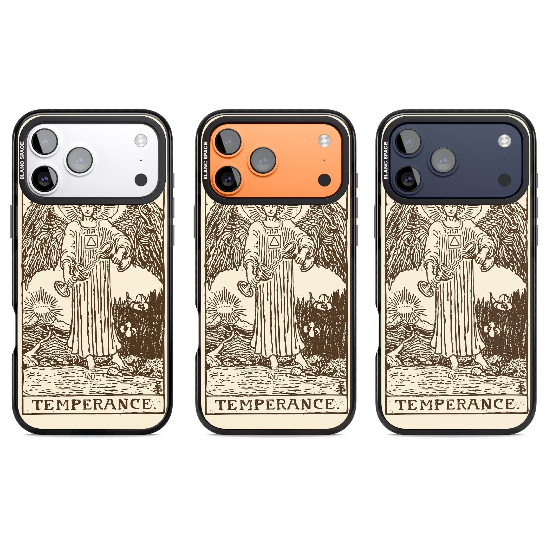 Personalised Temperance Tarot Card (Cream) iPhone 17 Pro Impact Pro Black Phone Case APT Impact Protection